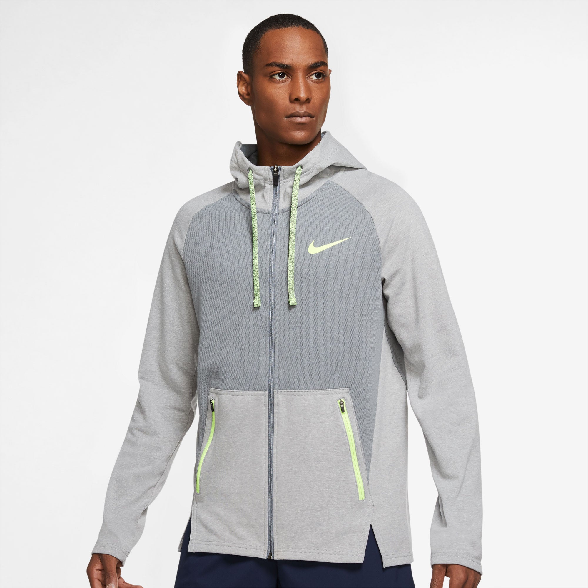 Nike Therma Fit Men's Full-Zip Training Hoodie Grey Tennis Only