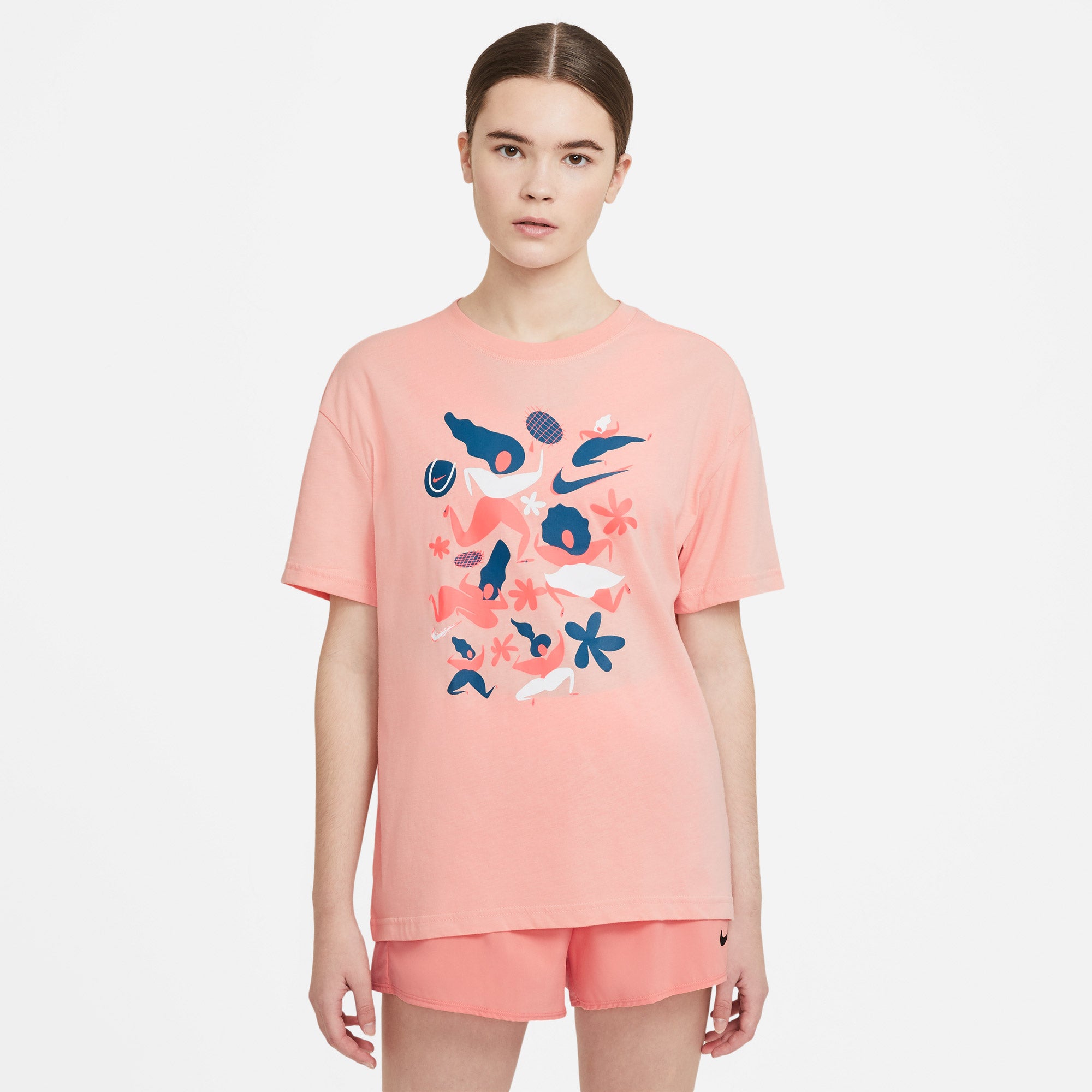 Nike Women's Graphic Tennis T-Shirt Orange (1)