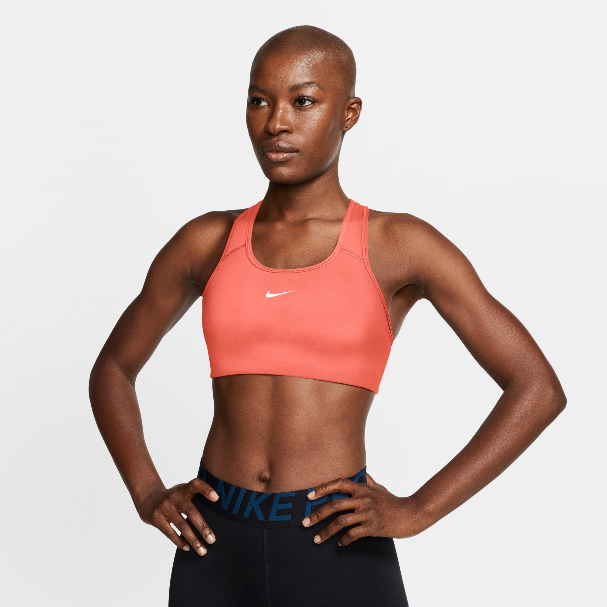 Nike Women's Medium Support 1-Piece Pad Sports Bra - Orange