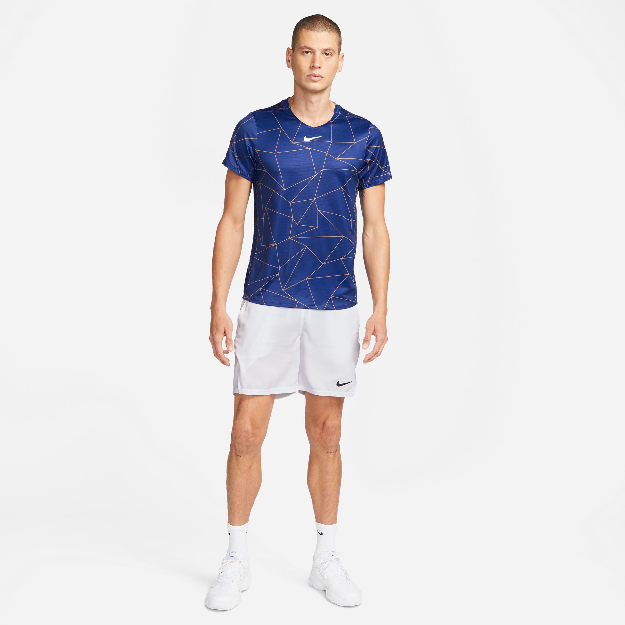 NikeCourt Dri-FIT Advantage Men's Printed Tennis Shirt Blue (3)