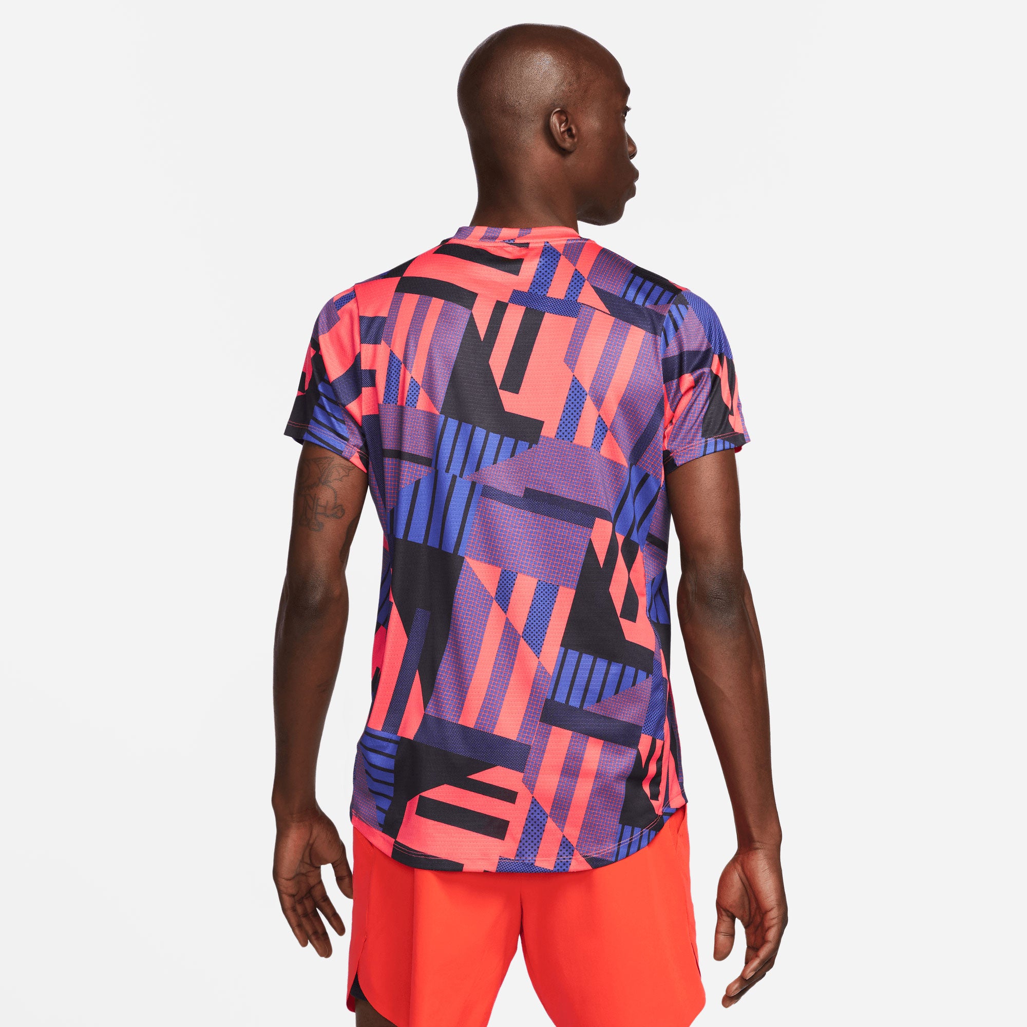 NikeCourt Dri-FIT Advantage Men's Printed Tennis Shirt Red (2)