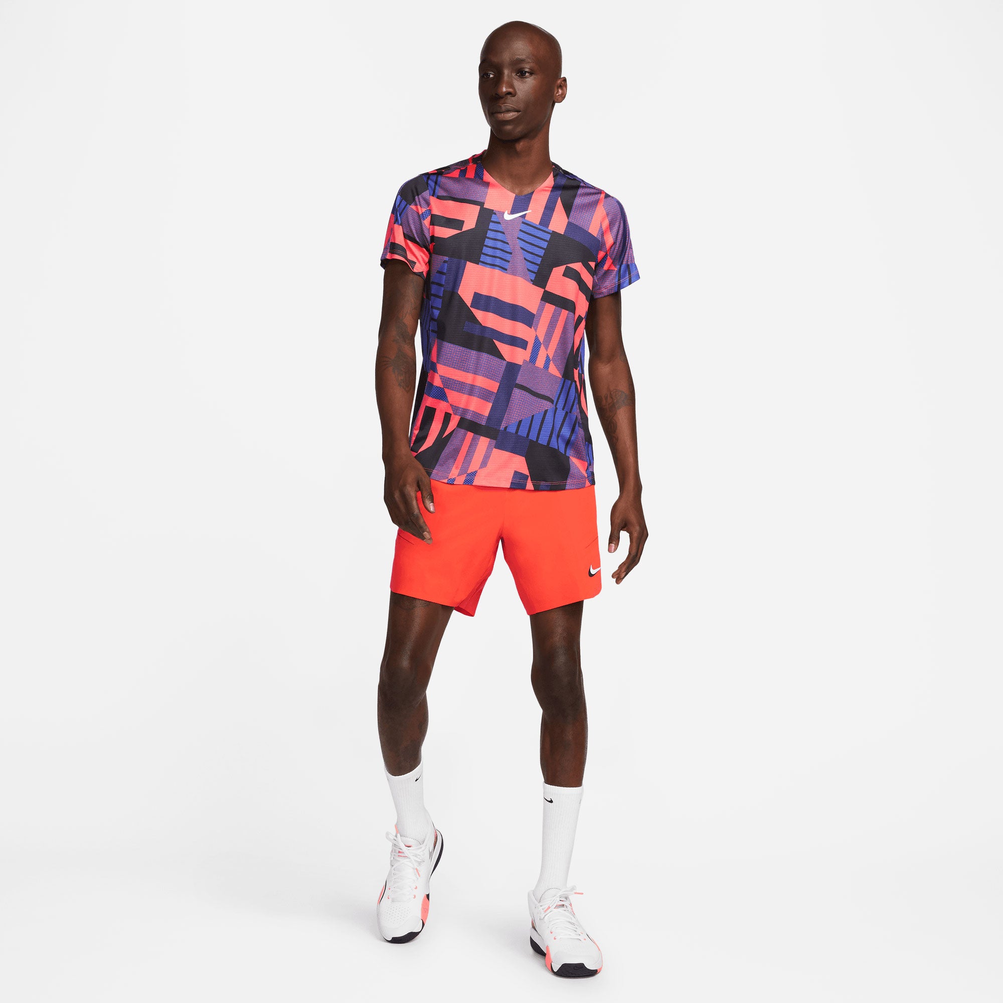 NikeCourt Dri-FIT Advantage Men's Printed Tennis Shirt Red (4)
