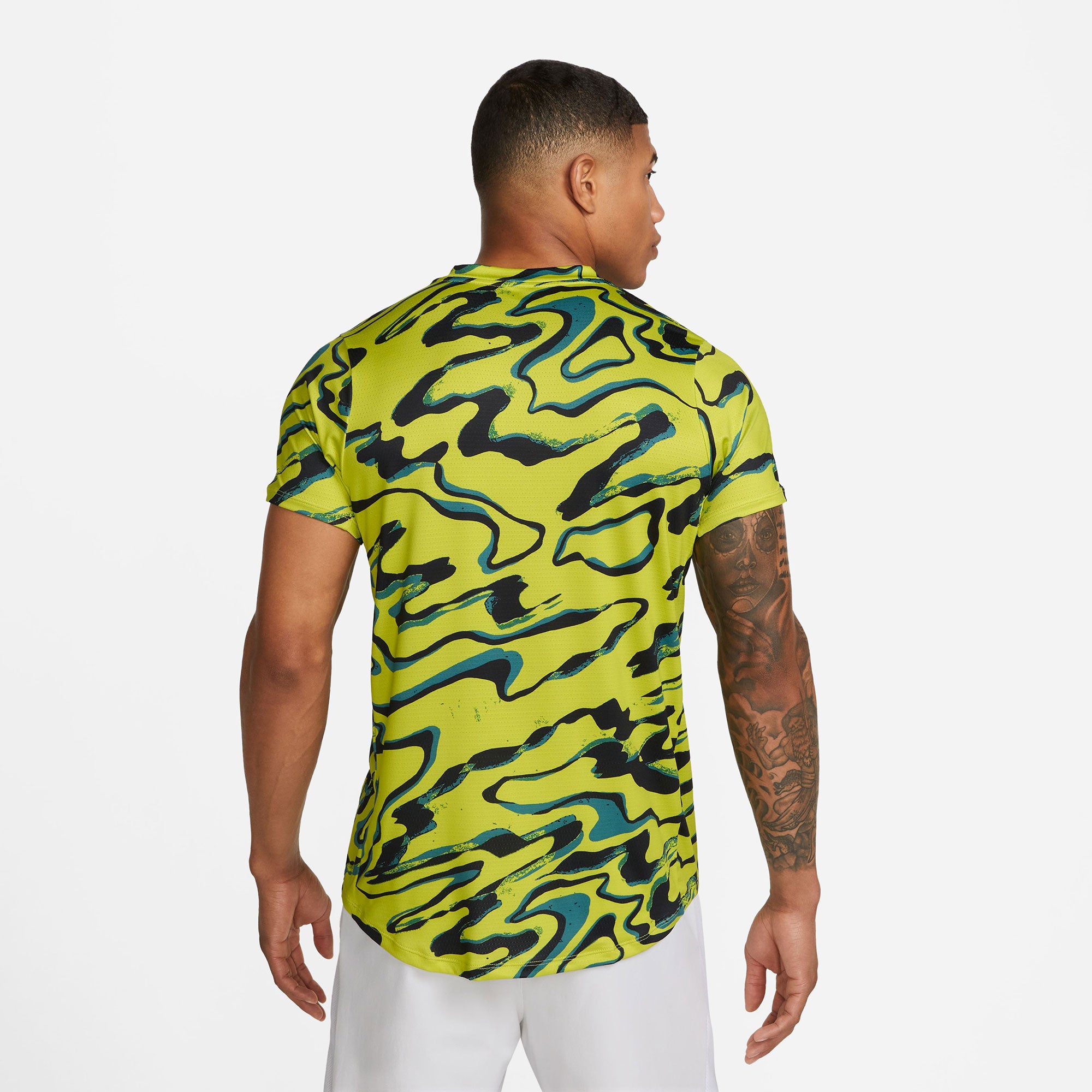 NikeCourt Dri-FIT Advantage Men's Printed Tennis Shirt Green (2)
