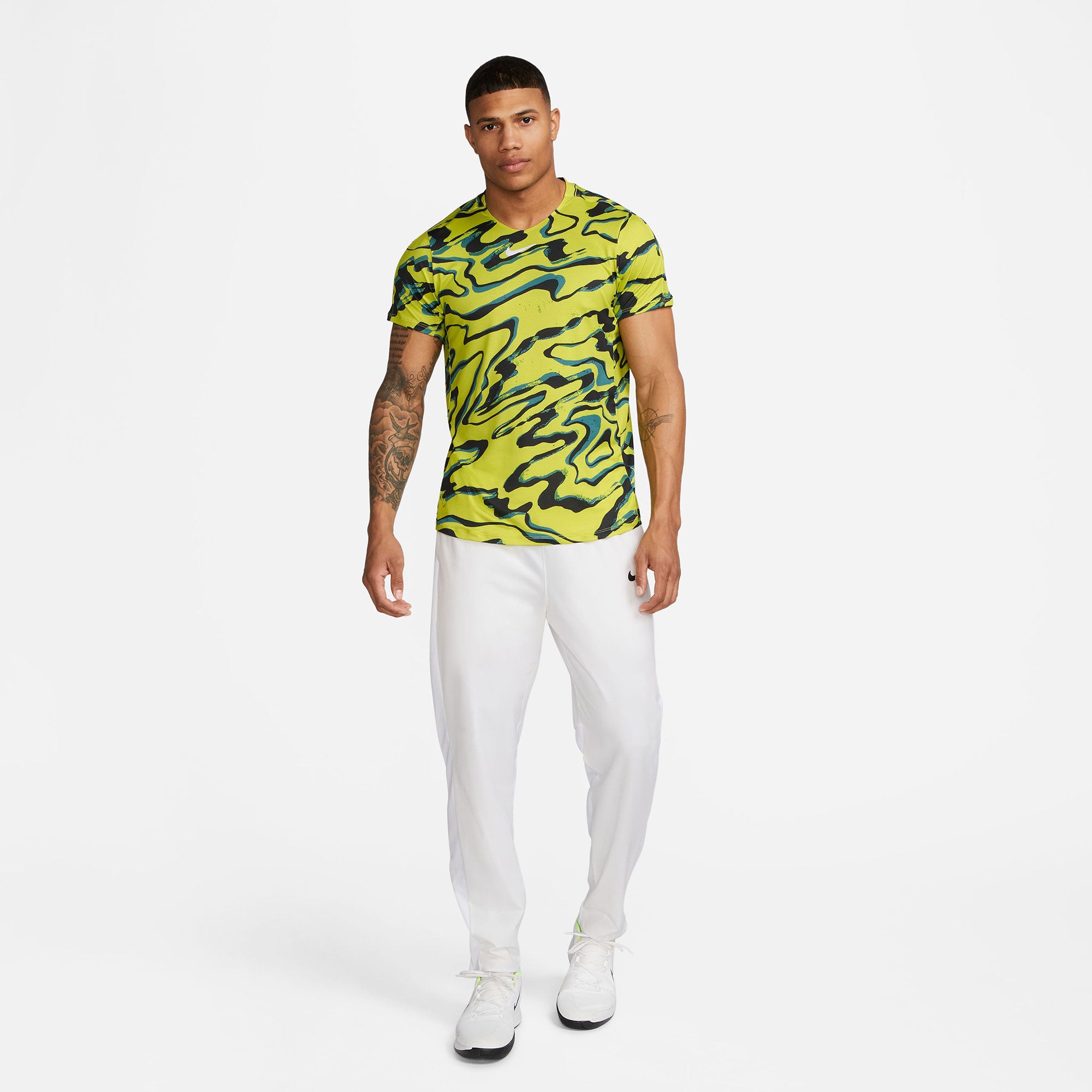 NikeCourt Dri-FIT Advantage Men's Printed Tennis Shirt Green (5)