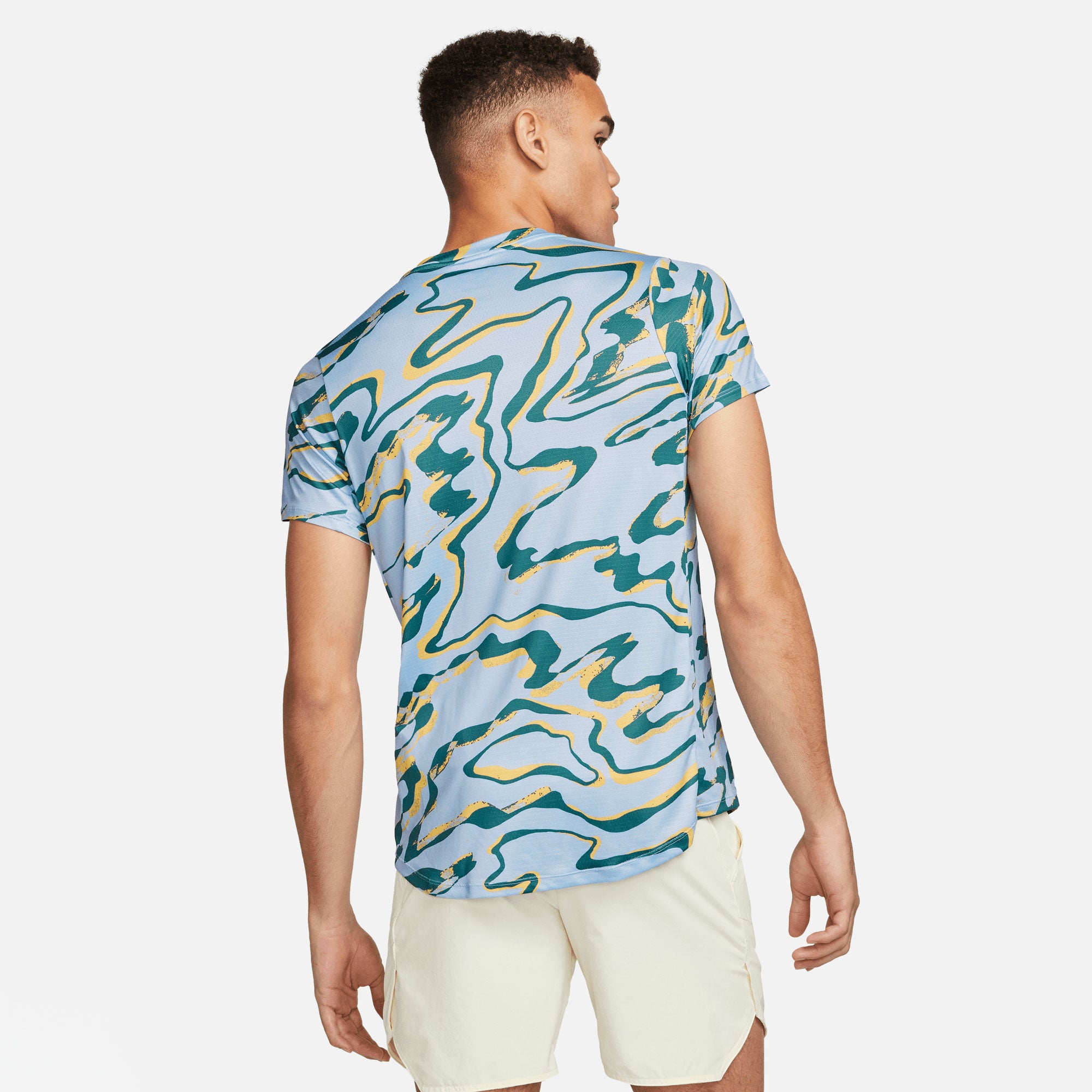 NikeCourt Dri-FIT Advantage Men's Printed Tennis Shirt Blue (2)