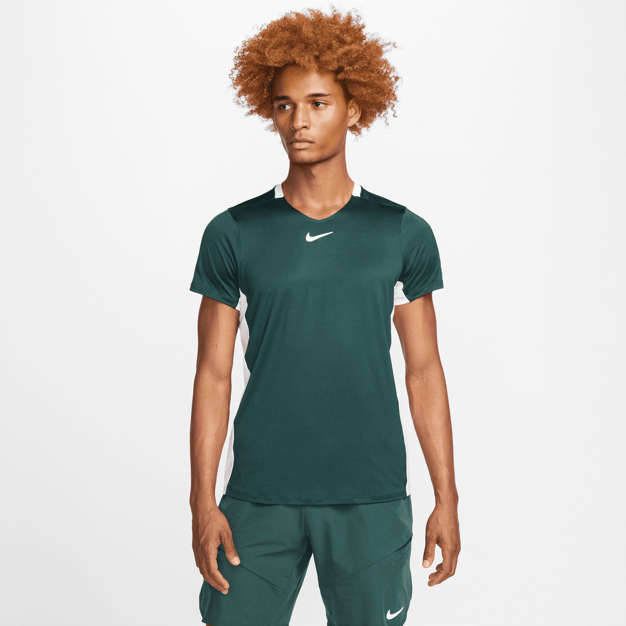 Green Dri Fit Shirt NikeCourt Dri-FIT Advantage Men's Tennis Shirt