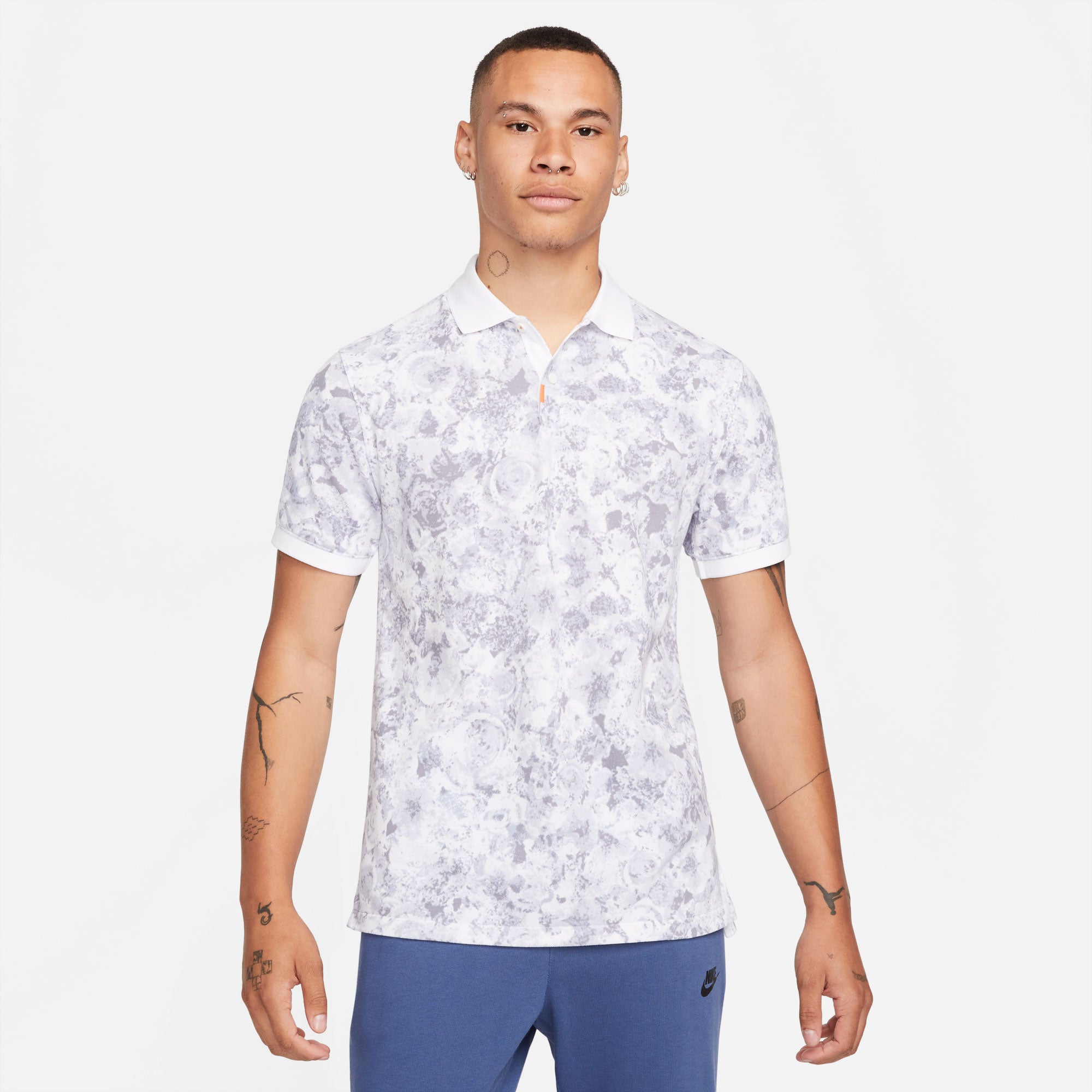 NikeCourt Dri-FIT Heritage London Men's Printed Tennis Polo White (1)