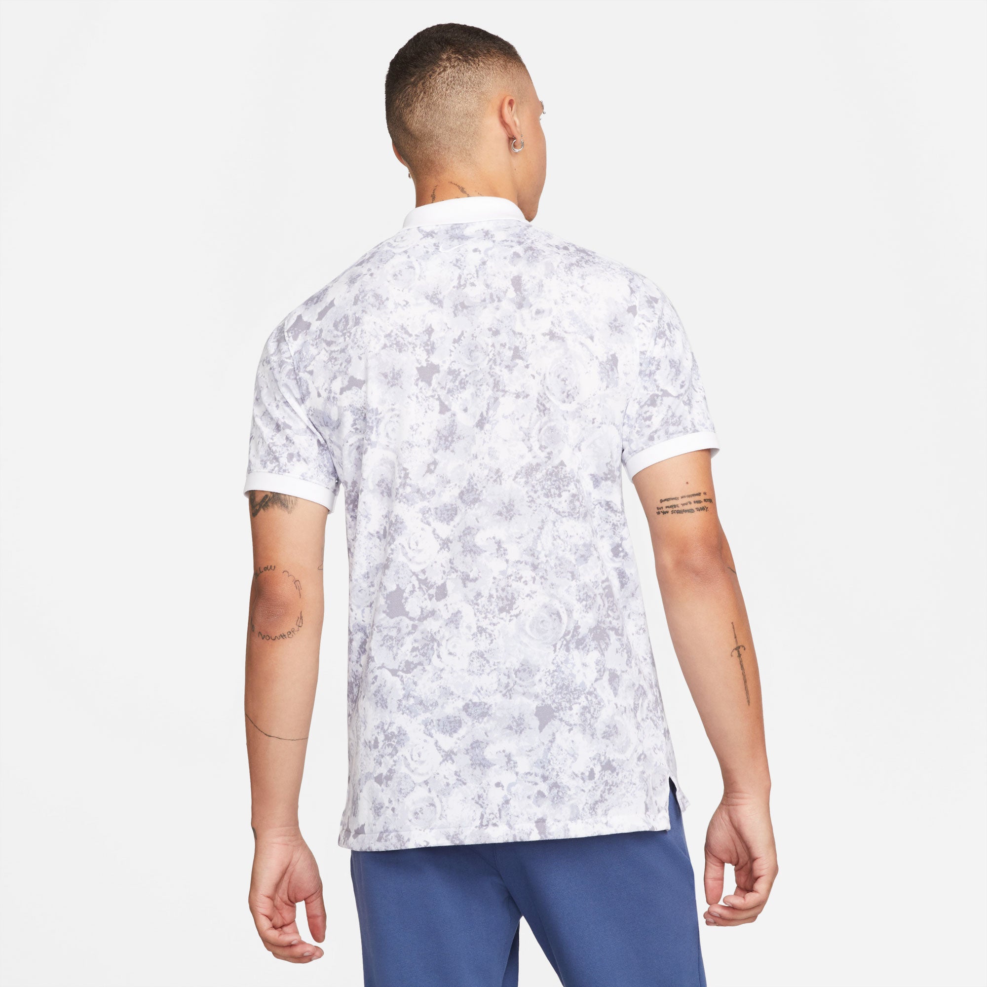 NikeCourt Dri-FIT Heritage London Men's Printed Tennis Polo White (2)