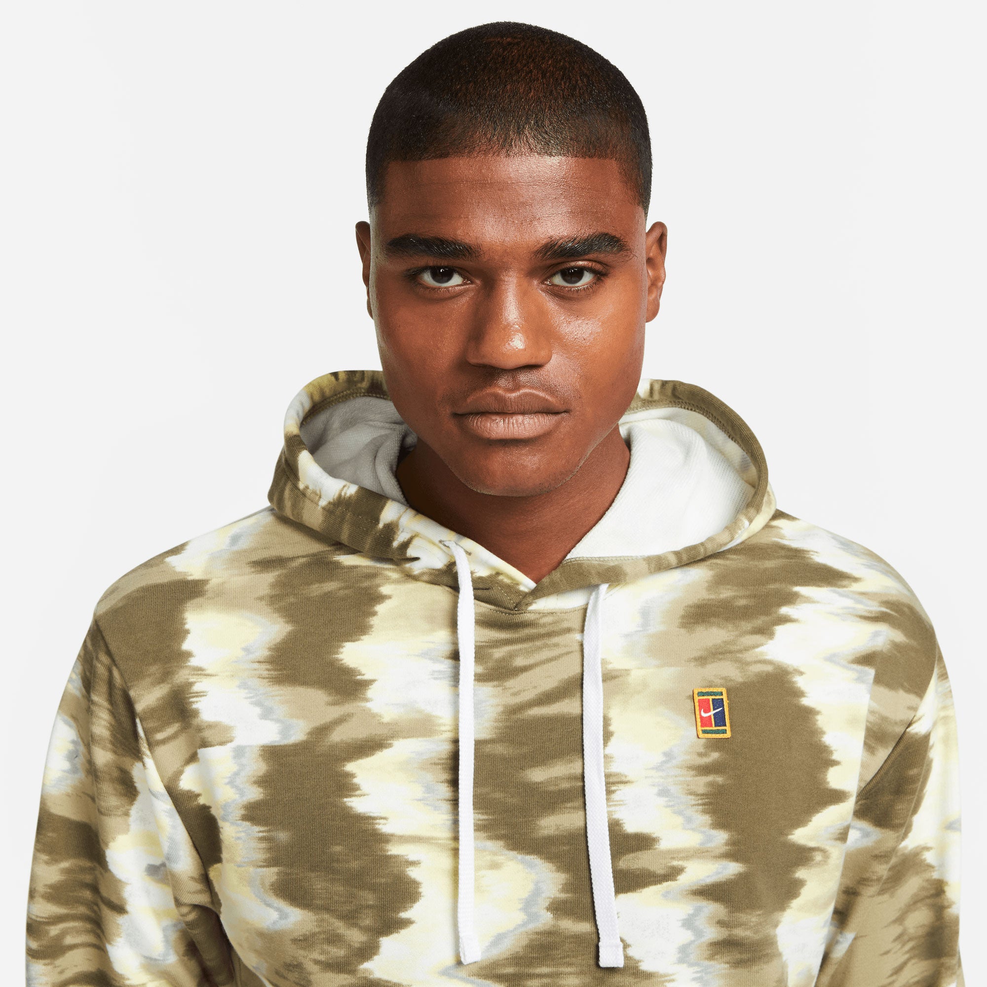 NikeCourt Dri-FIT Heritage Men's Fleece Printed Tennis Hoodie Brown (3)