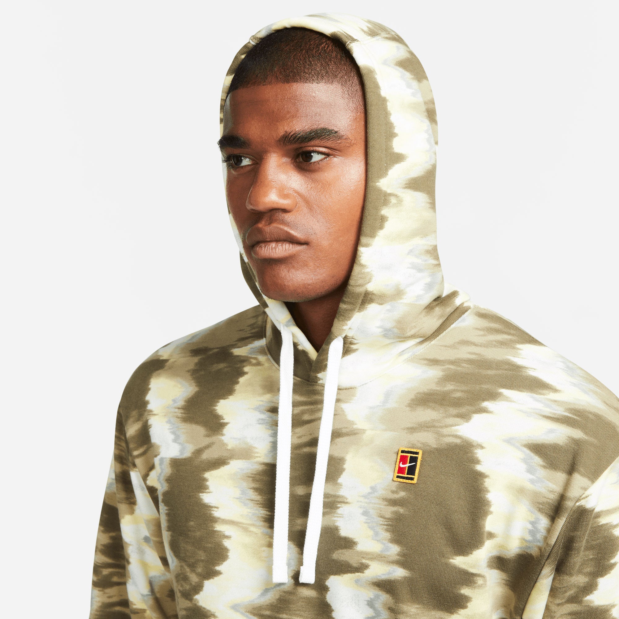 NikeCourt Dri-FIT Heritage Men's Fleece Printed Tennis Hoodie Brown (5)