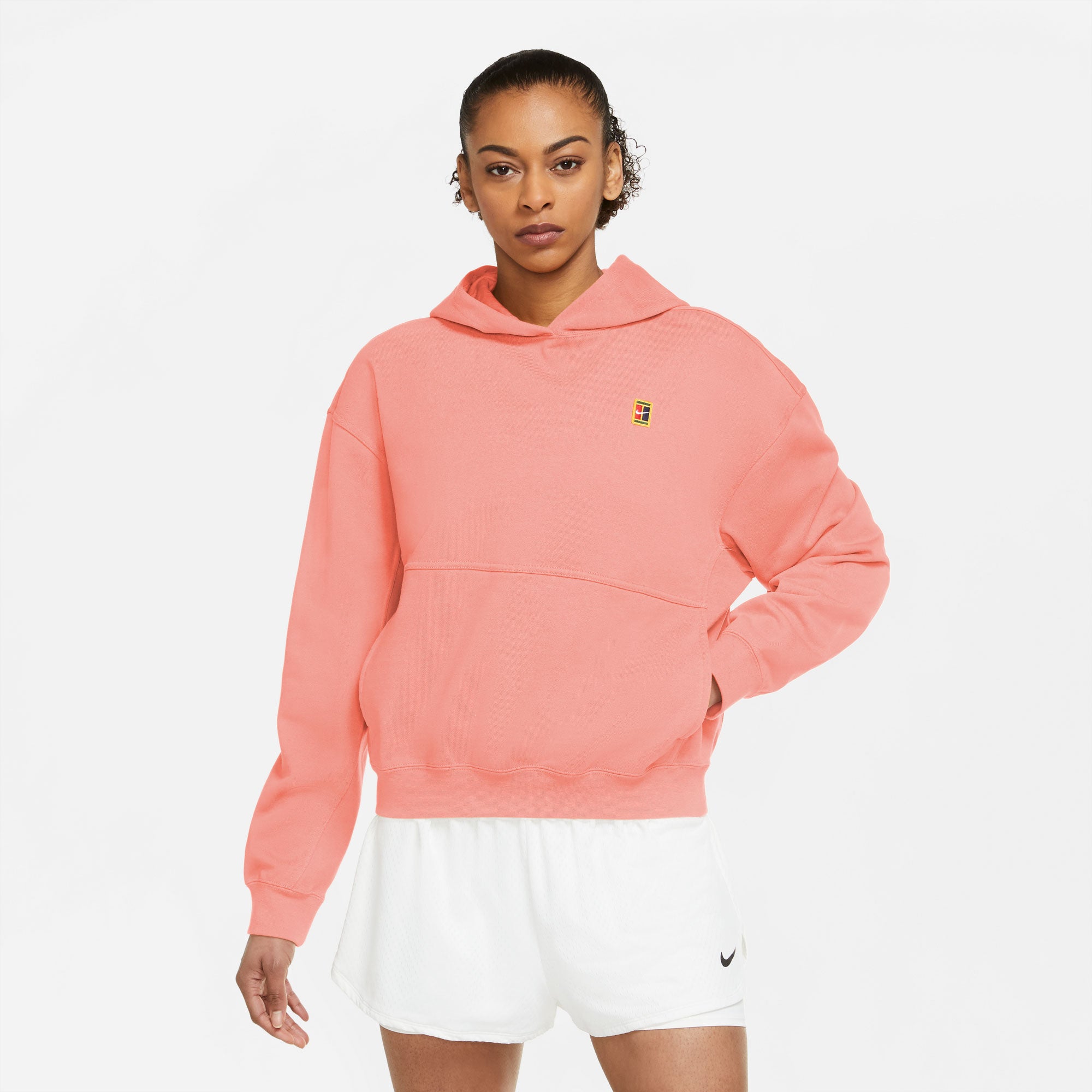 NikeCourt Dri-FIT Heritage Women's Fleece Tennis Hoodie Pink (1)