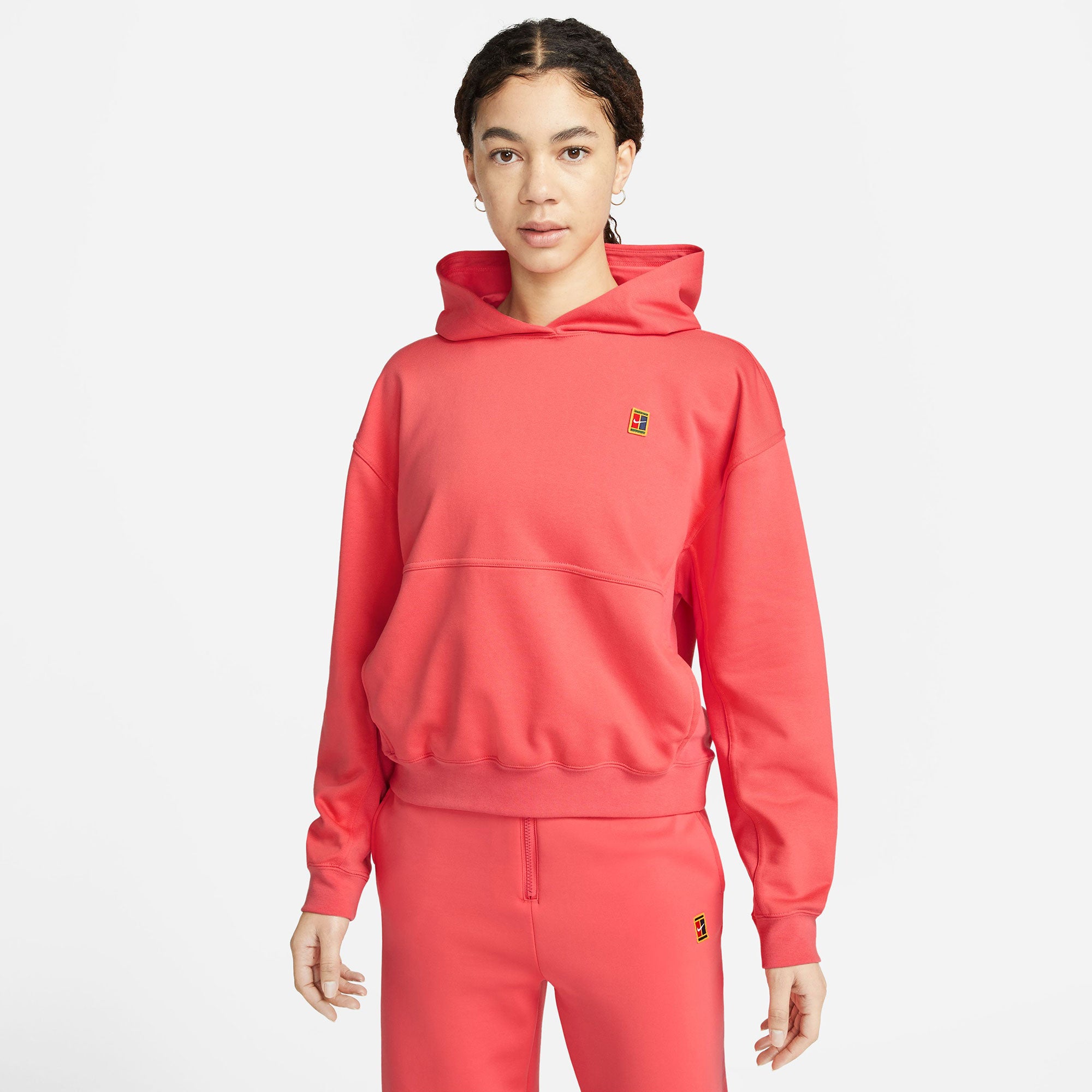 NikeCourt Dri-FIT Heritage Women's Fleece Tennis Hoodie Orange (1)