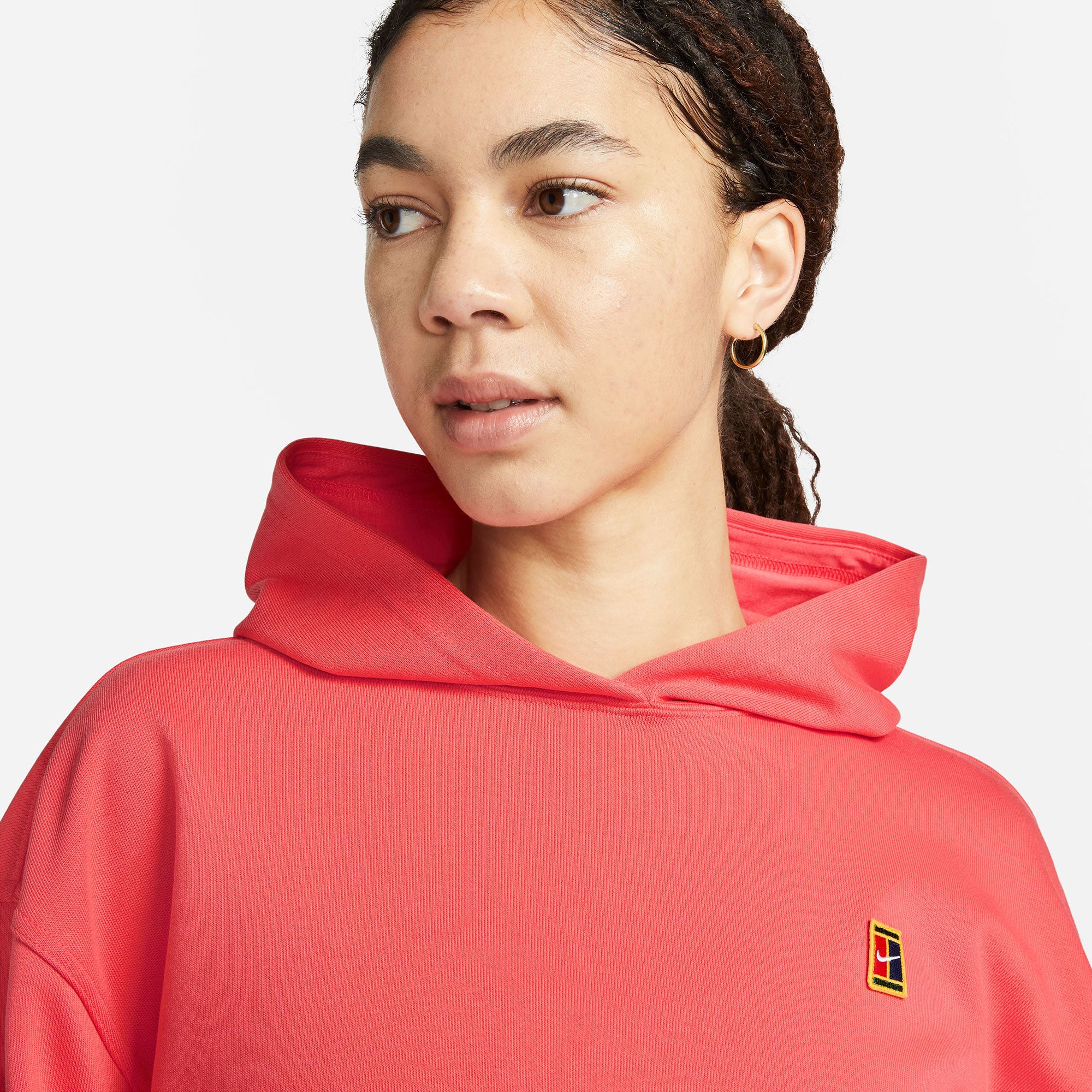 NikeCourt Dri-FIT Heritage Women's Fleece Tennis Hoodie Orange (3)
