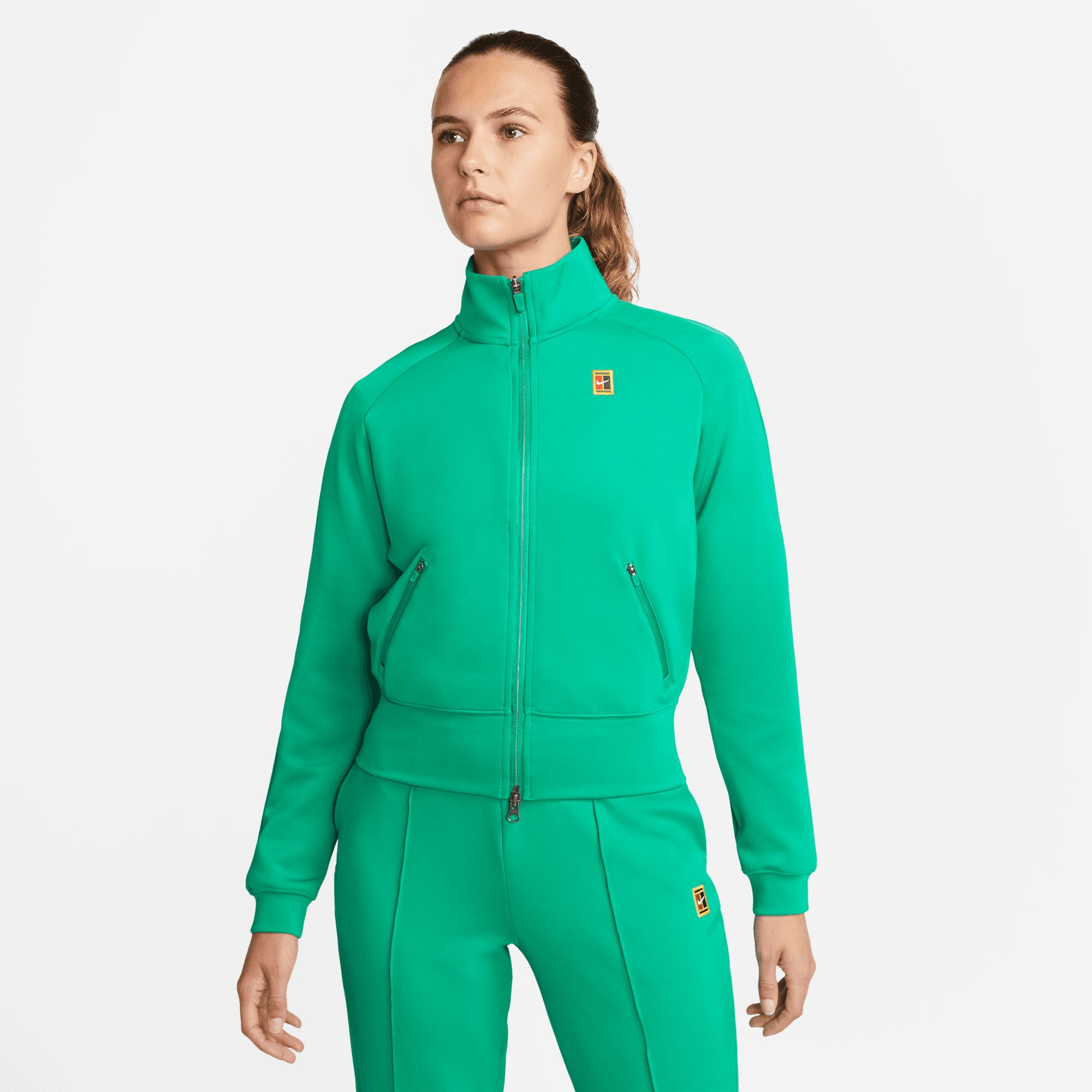 NikeCourt Dri-FIT Heritage Women's Full-Zip Tennis Jacket Green (1)