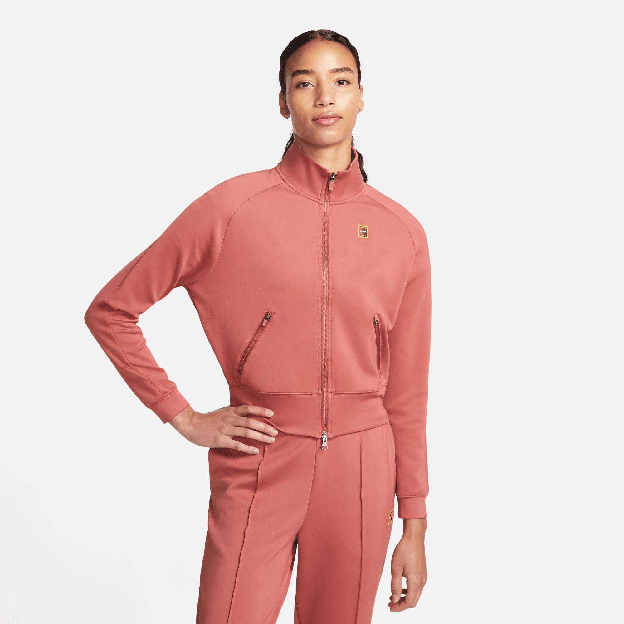 NikeCourt Dri-FIT Heritage Women's Full-Zip Tennis Jacket Red (1)