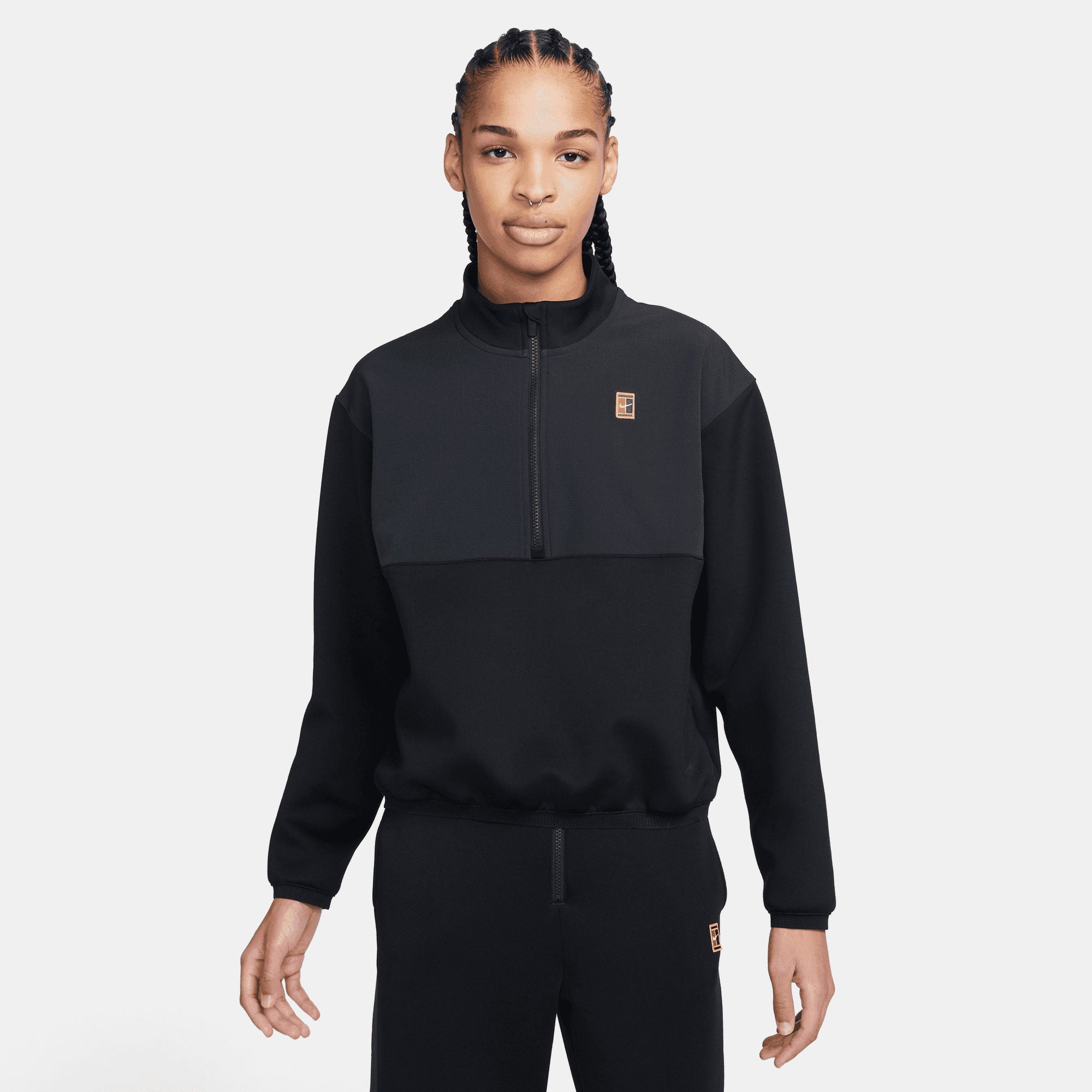 NikeCourt Dri-FIT Heritage Women's Half-Zip Tennis Jacket Black (1)