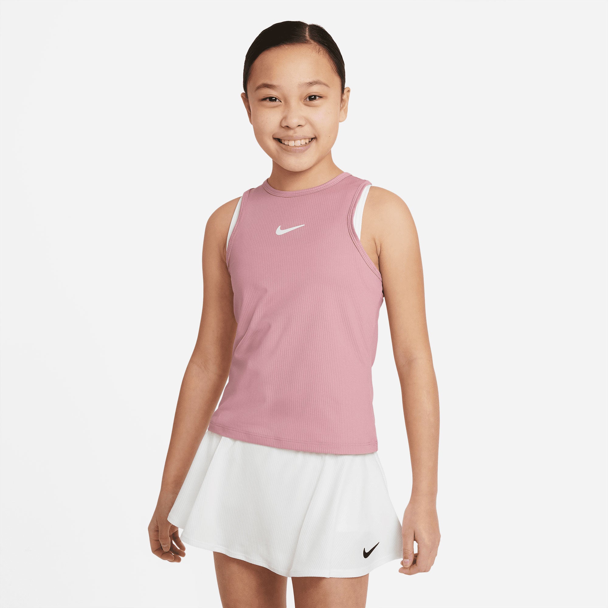 NikeCourt Dri FIT Victory Girls' Tennis Tank Pink (1)