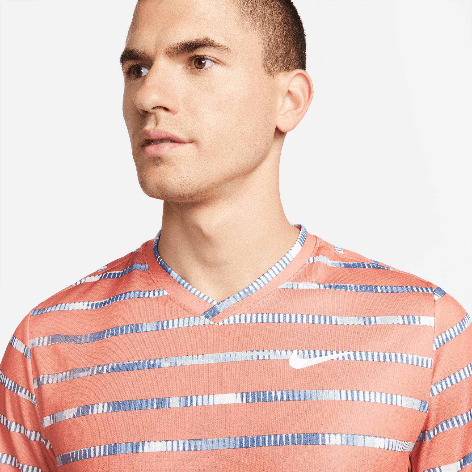 NikeCourt Dri-FIT Victory Men's Printed Tennis Shirt Orange (3)