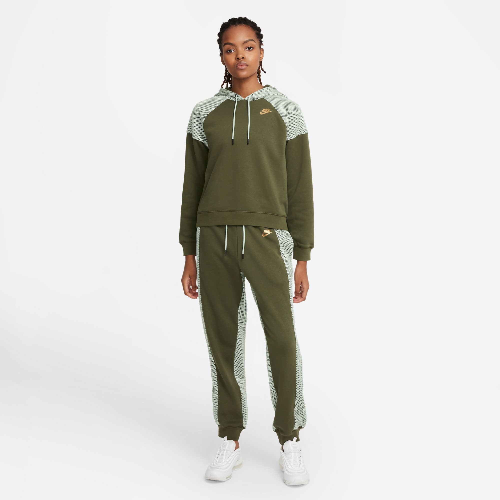 NikeCourt SDC Women's Fleece Tennis Hoodie Green (3)