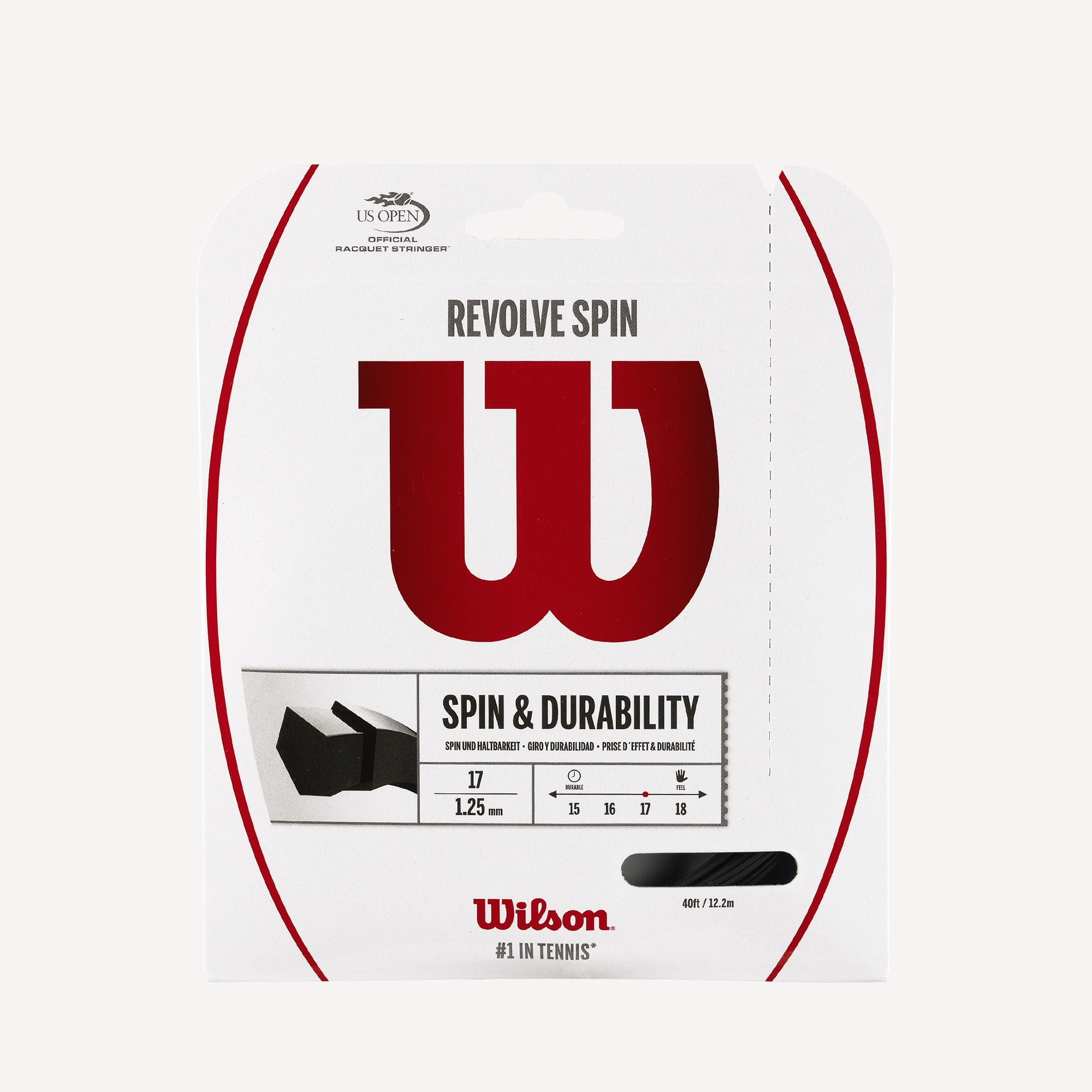 Wilson Revolve Spin Tennis String Set 12m Black