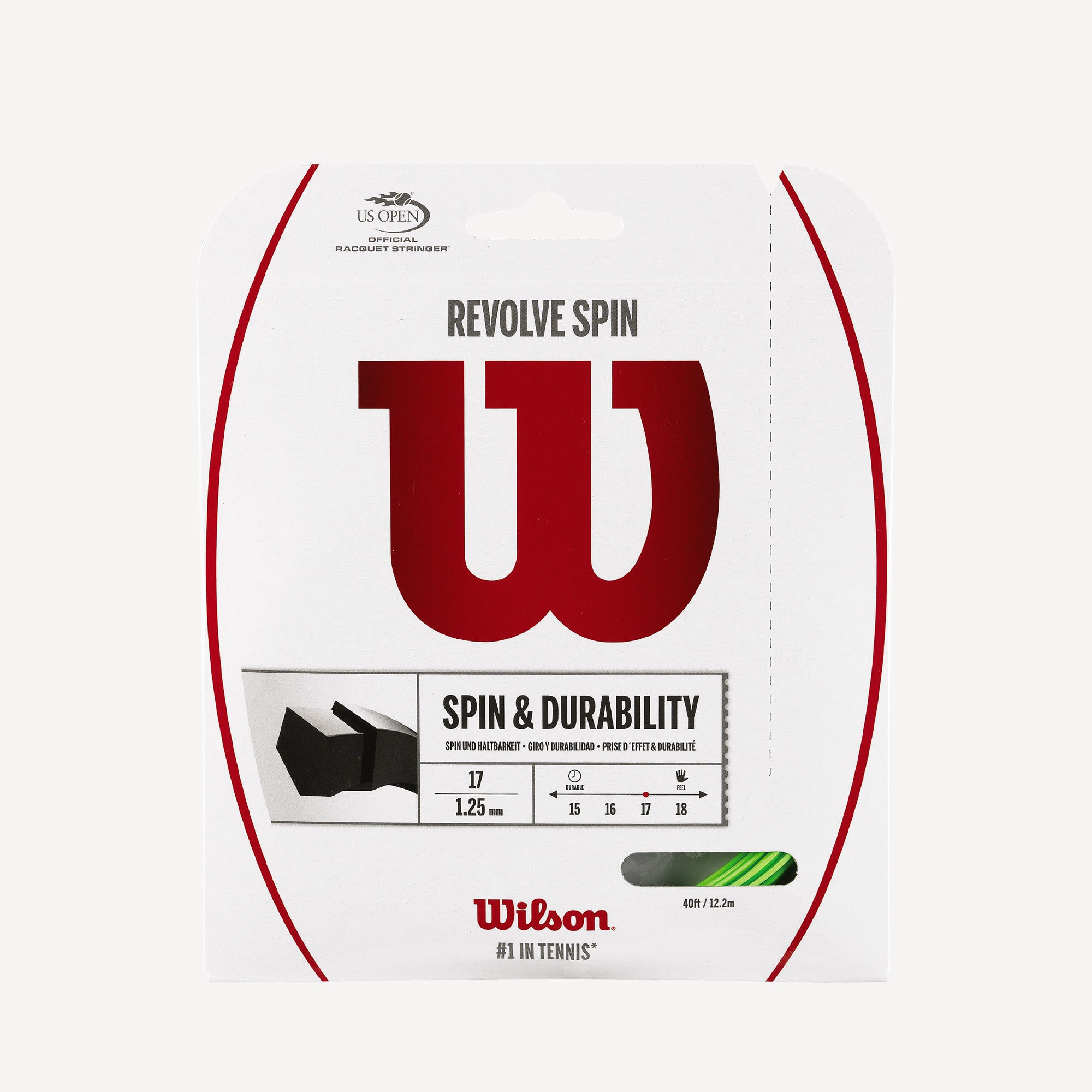 Wilson Revolve Spin Tennis String Set 12m Green