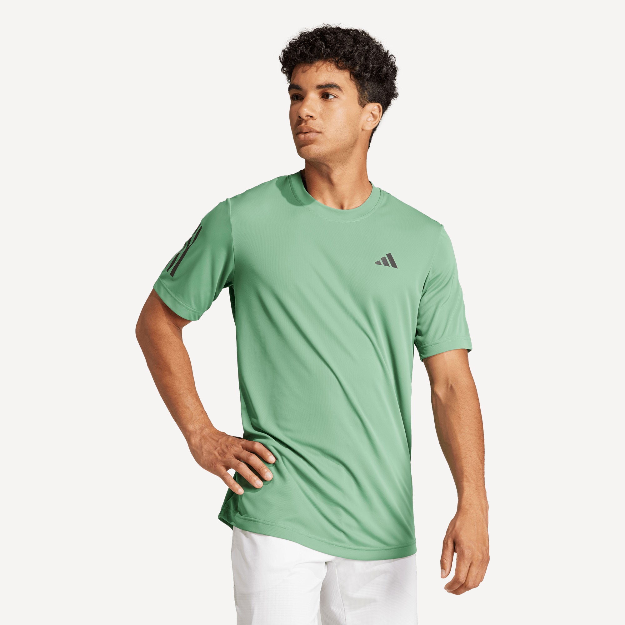 adidas Club Tennisshirt met 3 Strepen voor Heren Groen Tennis Only