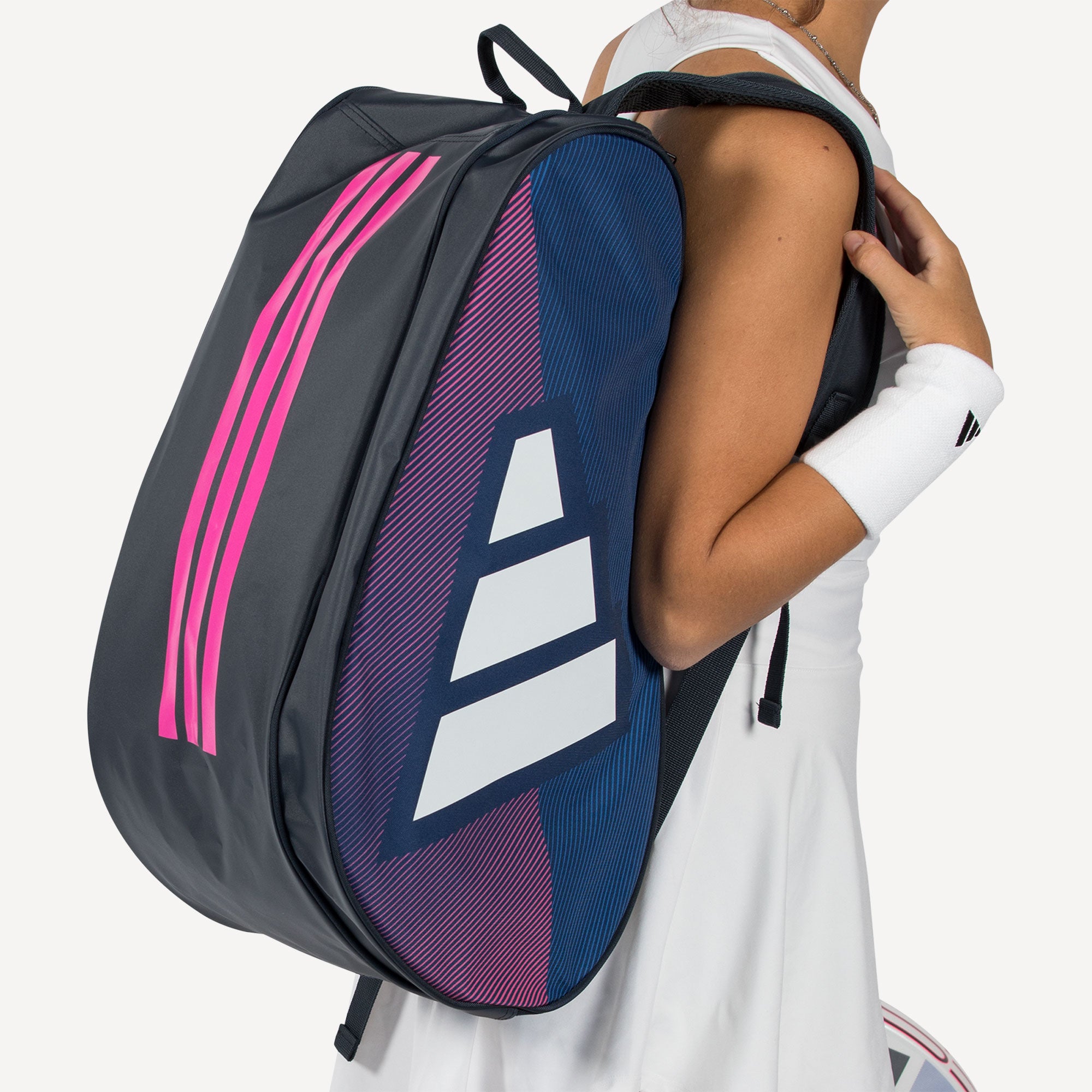 Adidas Three Racket Bag adidas Control Racket Padel Bag - Blue/Pink | Tennis Only