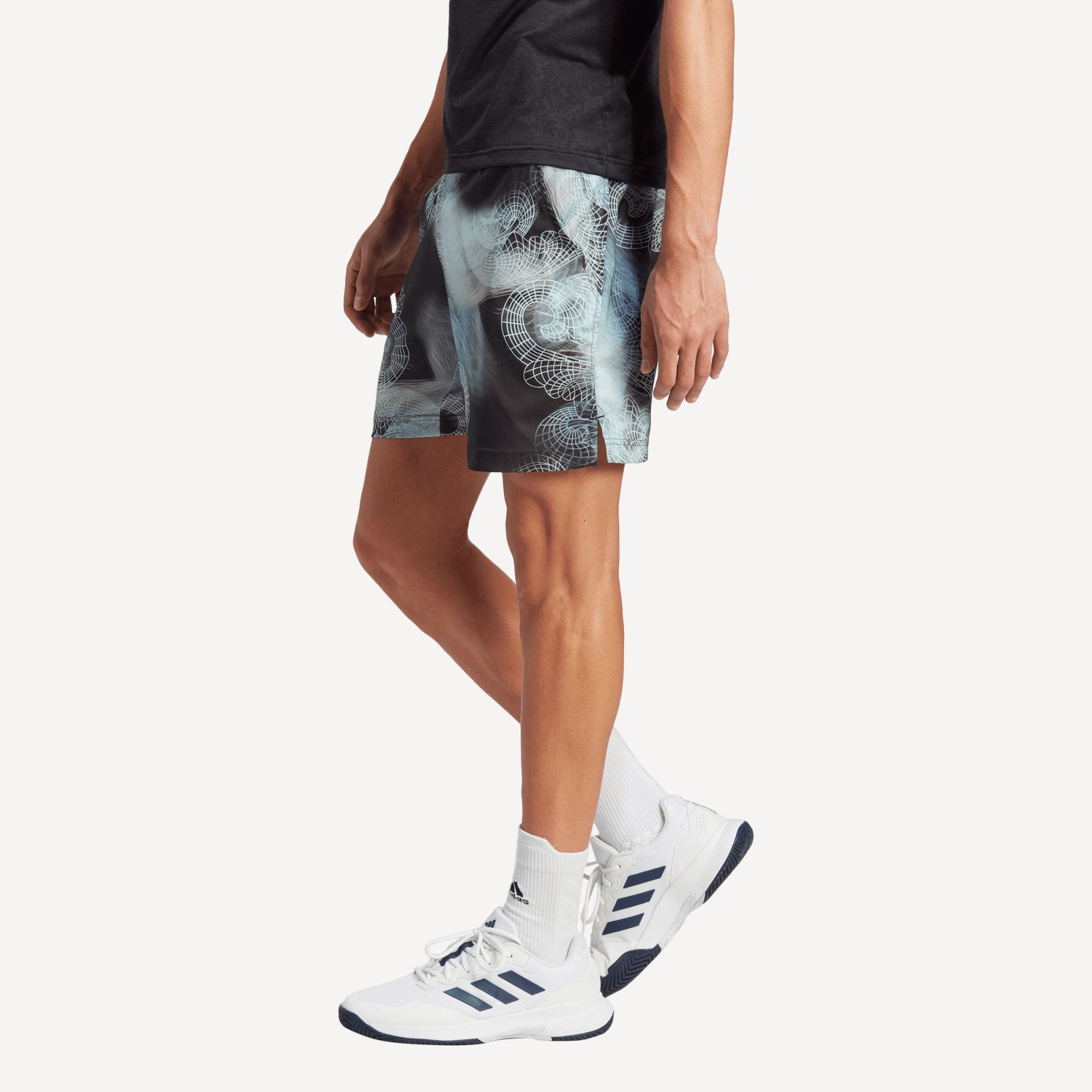 adidas Ergo London Pro Men's Printed Tennis Shorts Black (3)