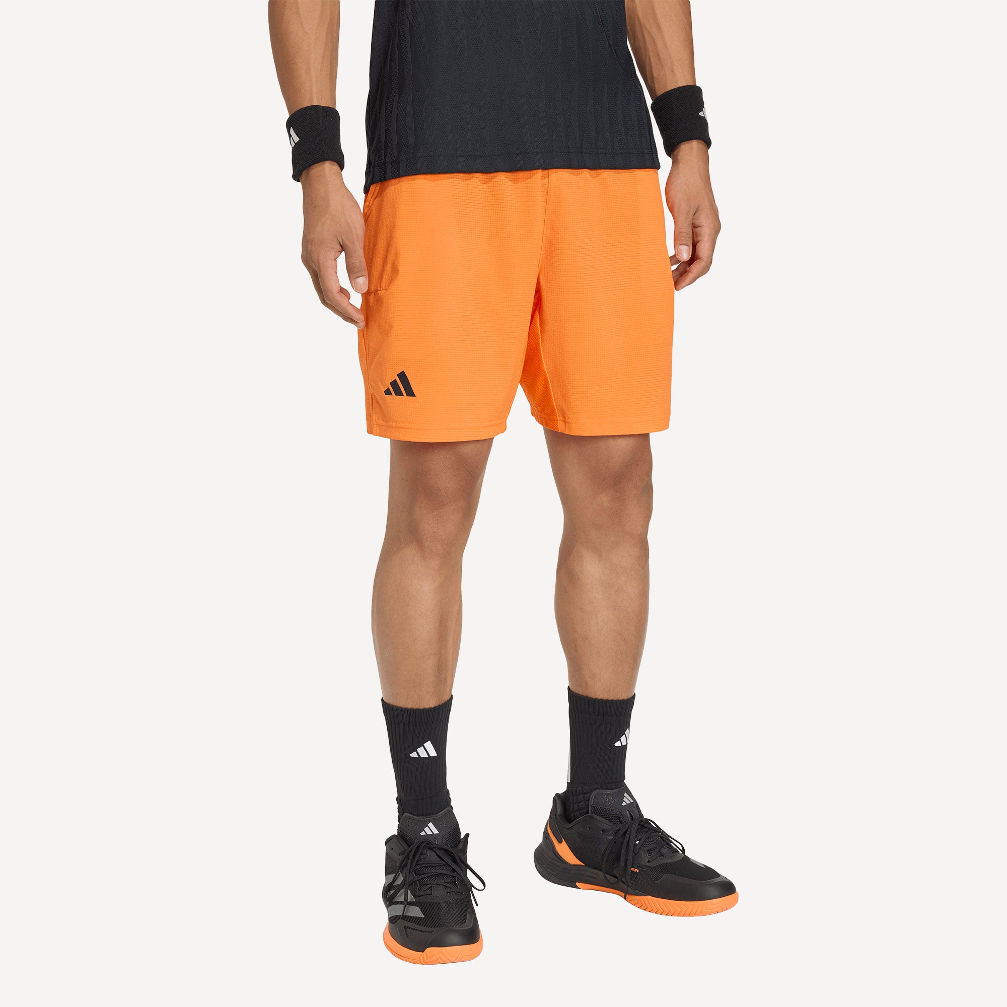 adidas Gameset Men's Ergo 7-Inch Tennis Shorts - Orange (1)
