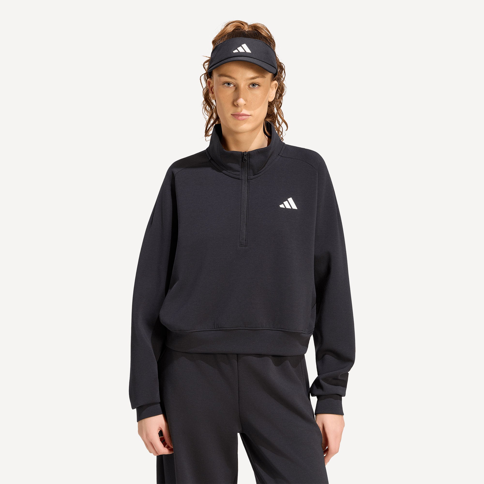 adidas Gameset Women's Half-Zip Tennis Jacket - Black (1)