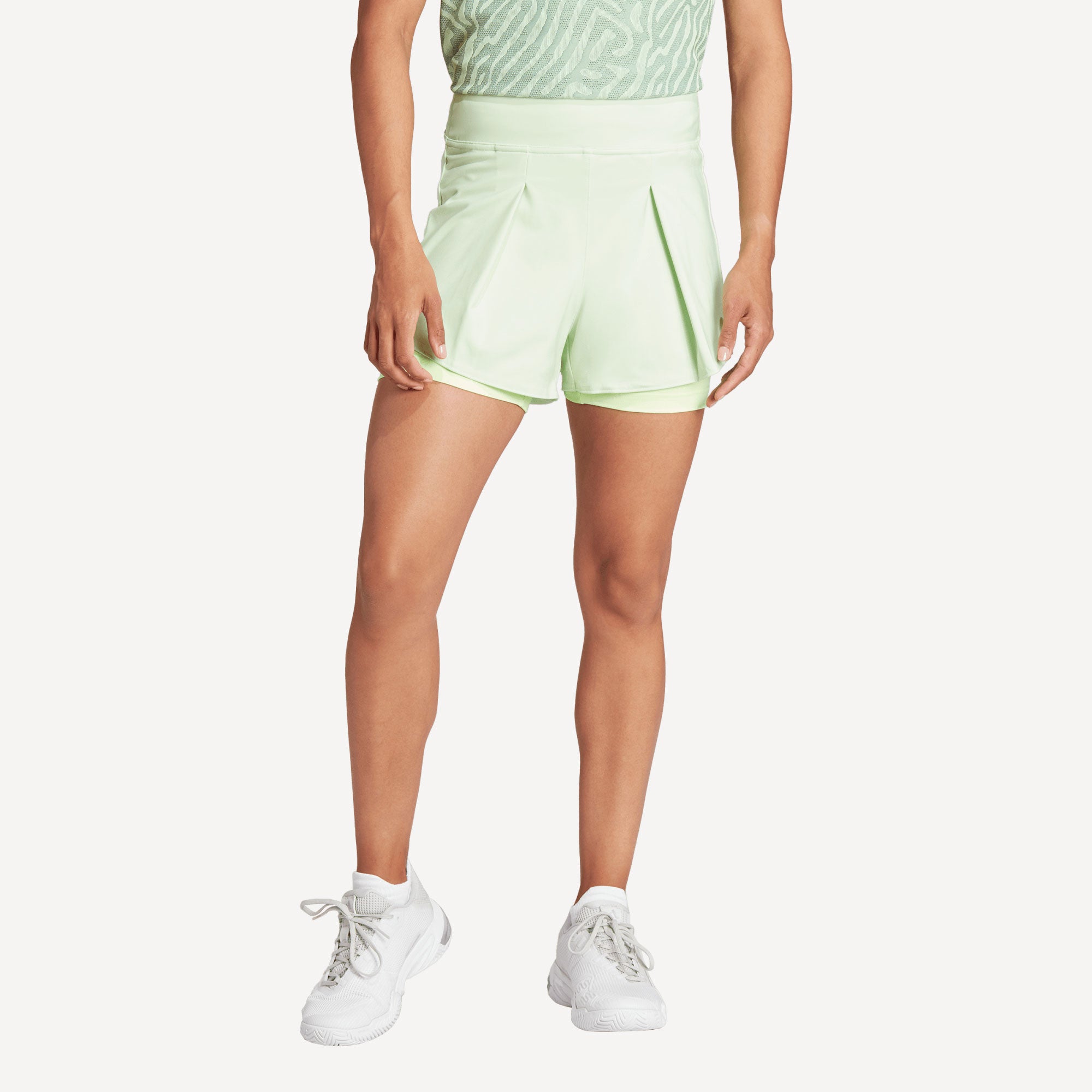 adidas Gameset Women's Match Tennis Shorts - Green (1)