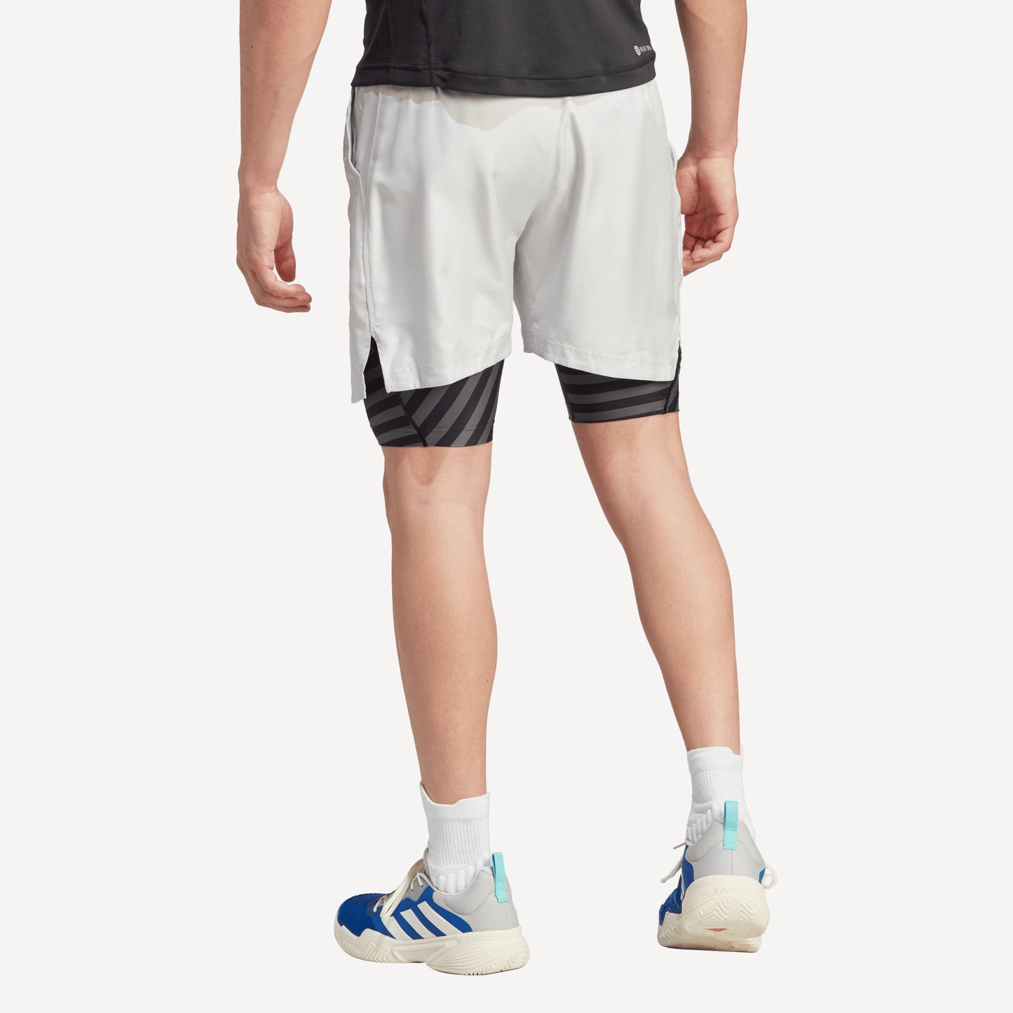 adidas New York Pro Men's 2IN1 Tennis Shorts Grey (2)