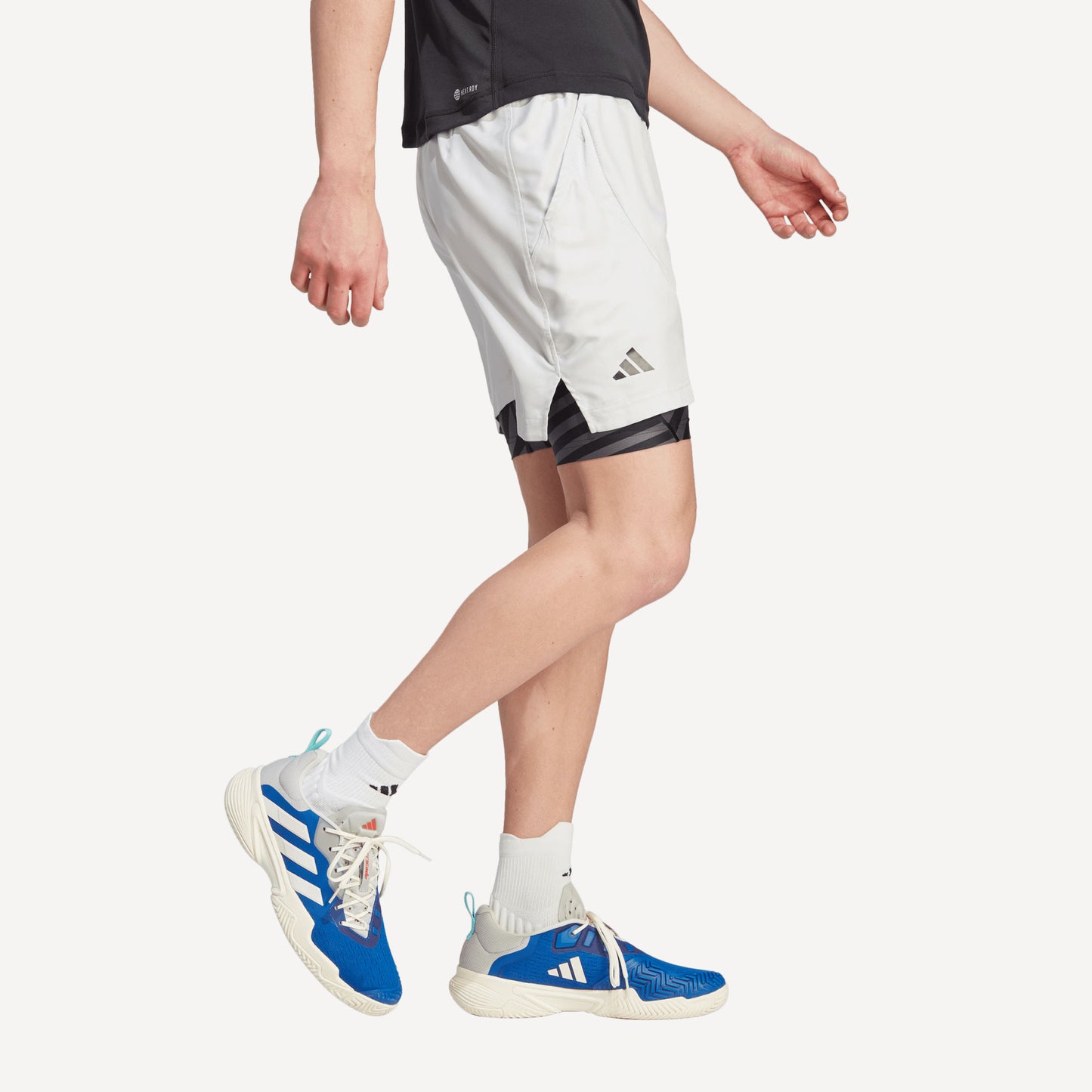 adidas New York Pro Men's 2IN1 Tennis Shorts Grey (3)