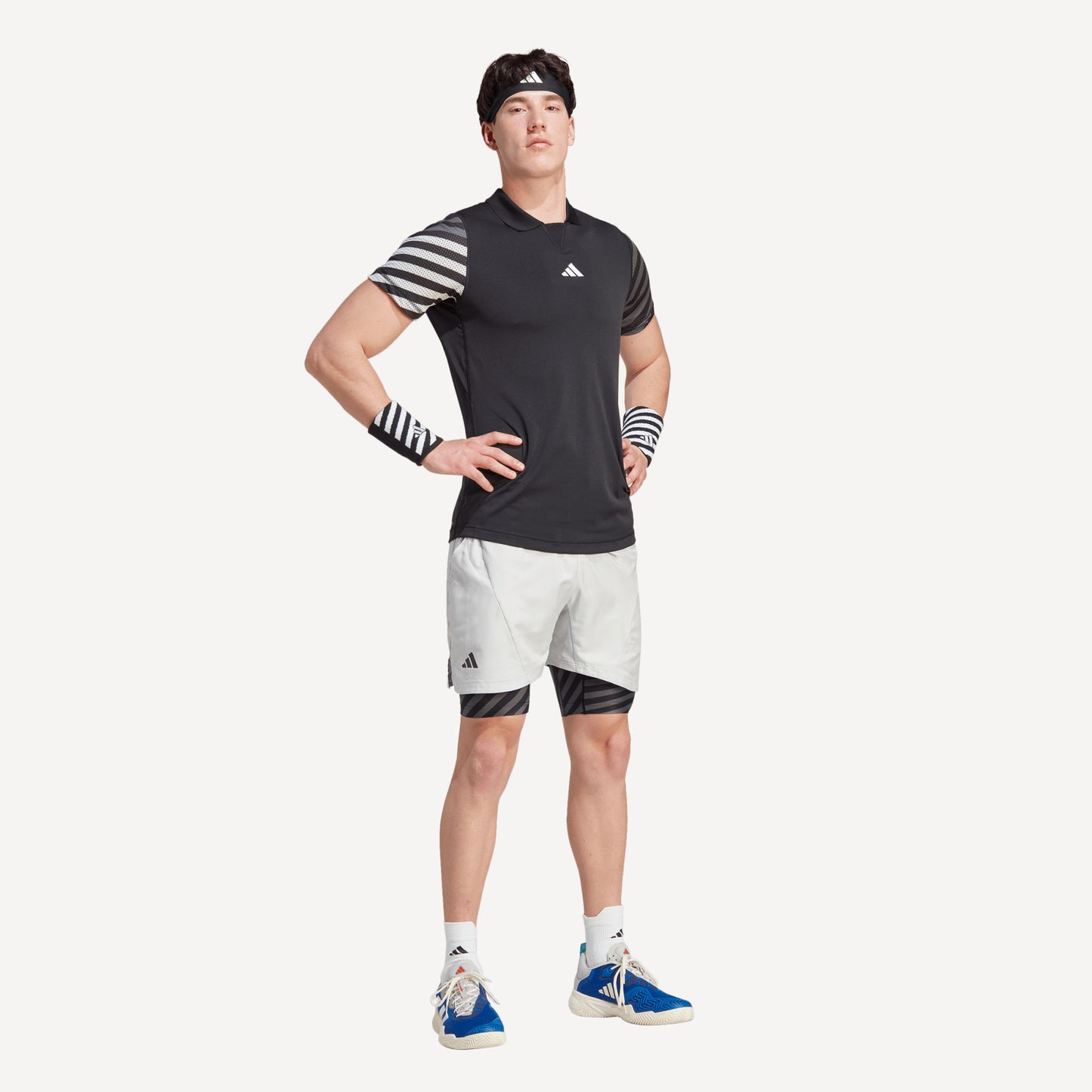 adidas New York Pro Men's 2IN1 Tennis Shorts Grey (4)