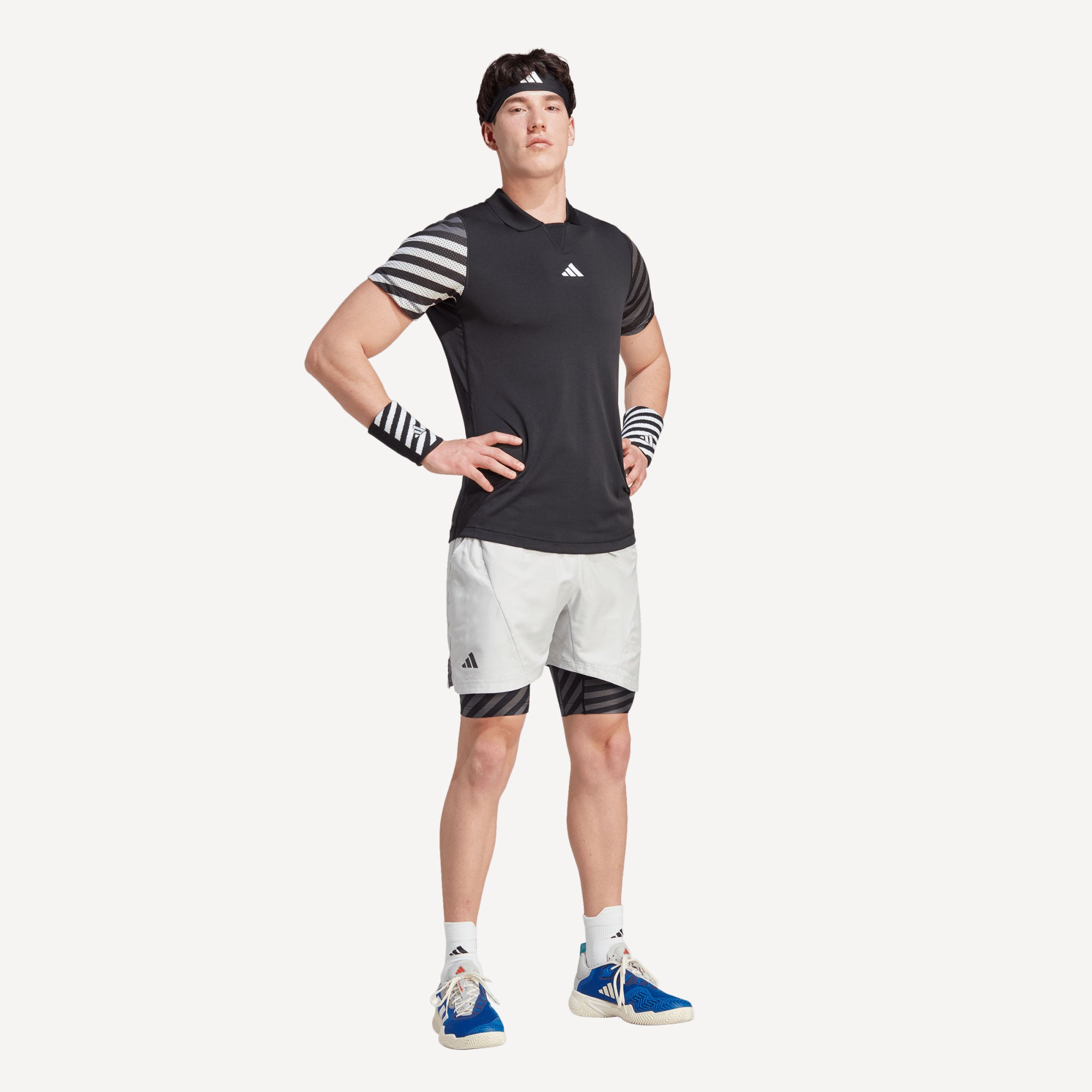 adidas New York Pro Men's 2IN1 Tennis Shorts Grey (4)