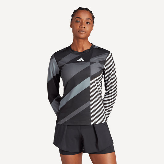 adidas New York Pro Women's 3/4 Long Sleeve Tennis Shirt Black (1)