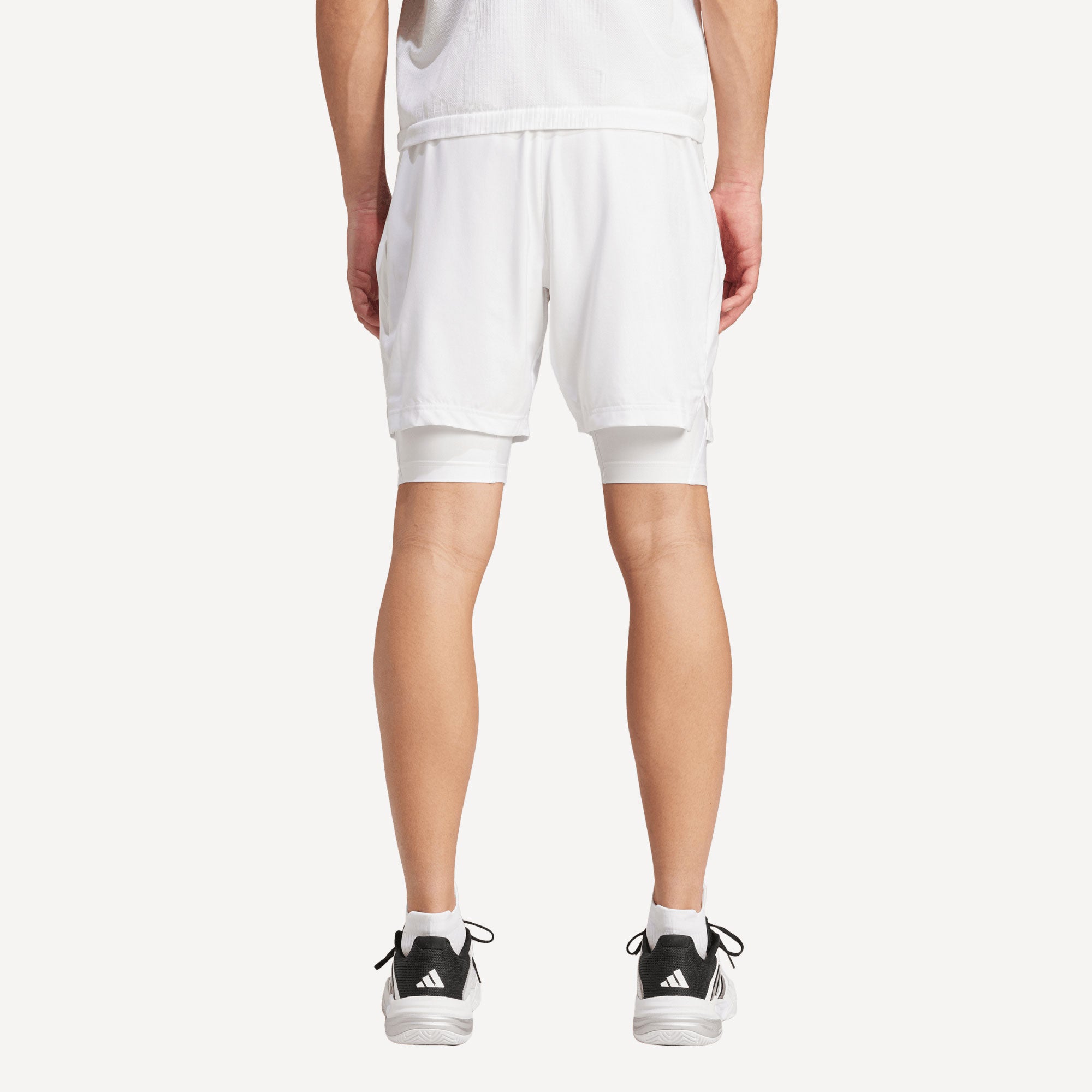 adidas Pro London Men's Tennis Shorts and Inner Shorts Set - White (2)