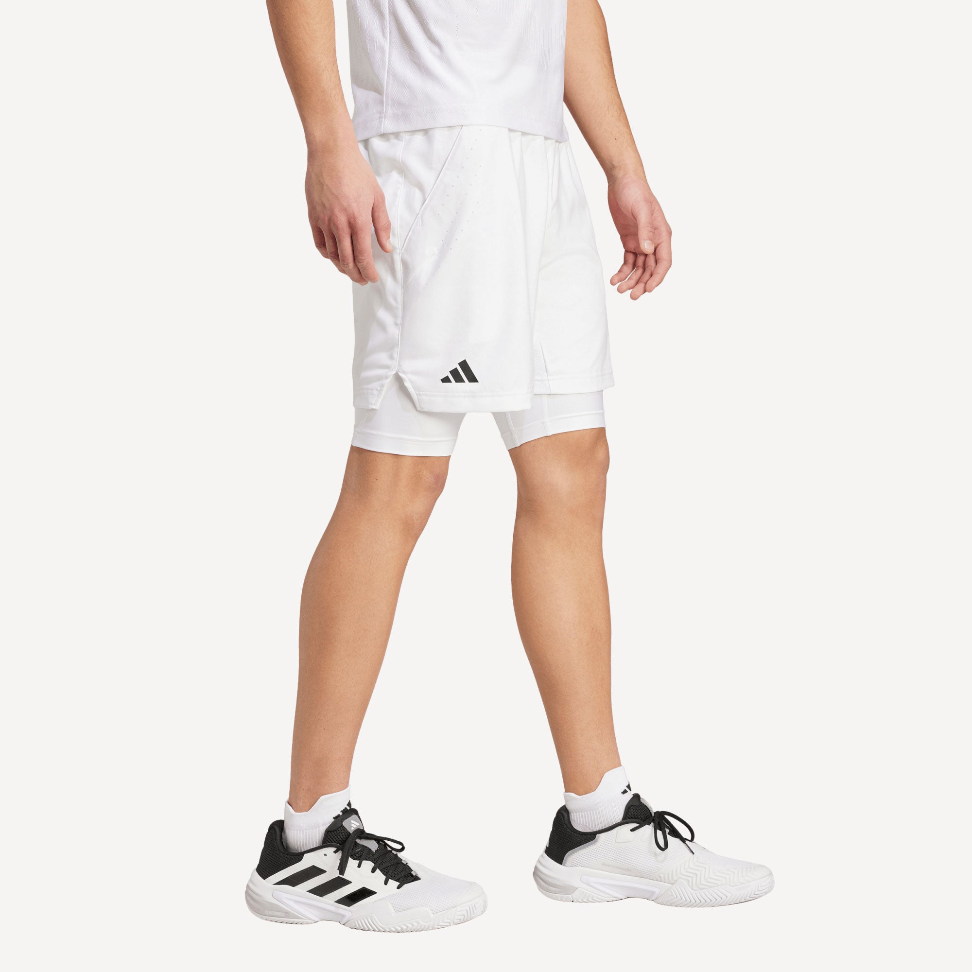 adidas Pro London Men's Tennis Shorts and Inner Shorts Set - White (3)