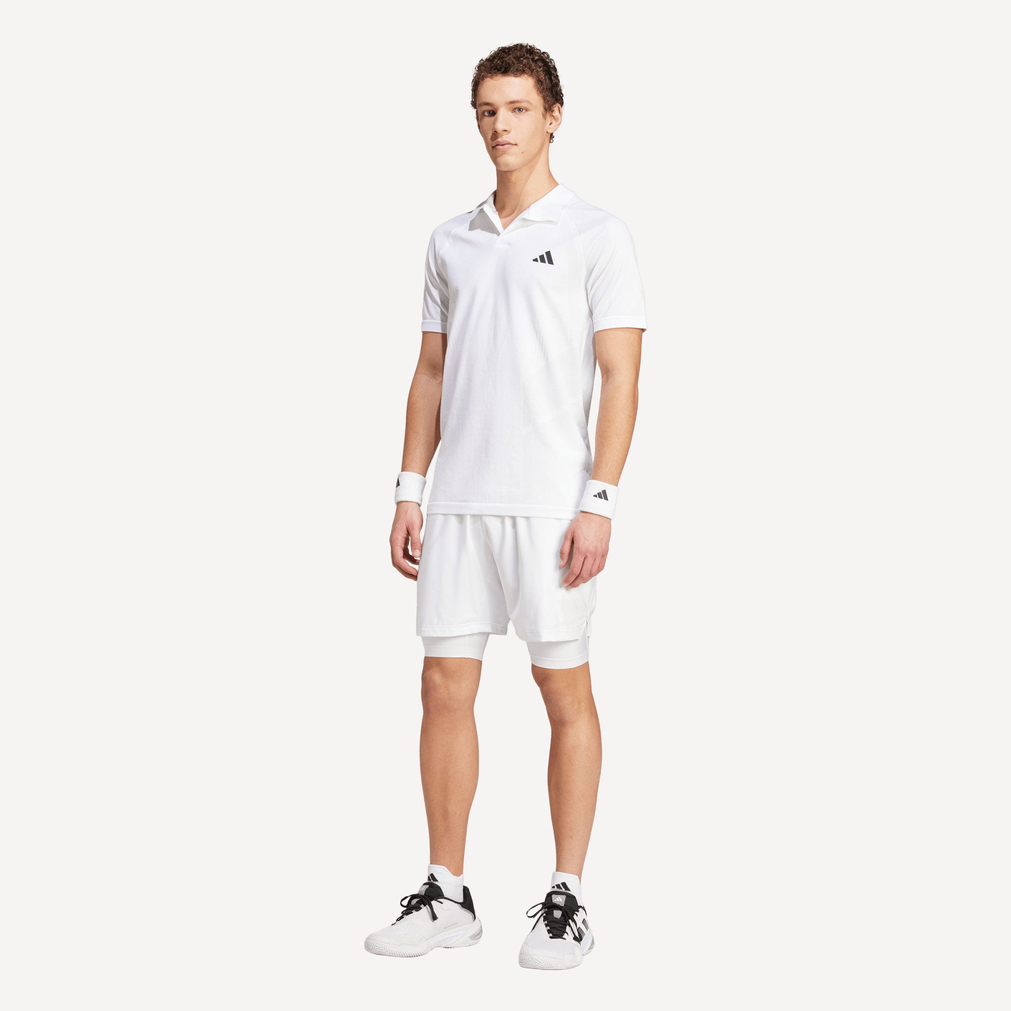adidas Pro London Men's Tennis Shorts and Inner Shorts Set - White (4)