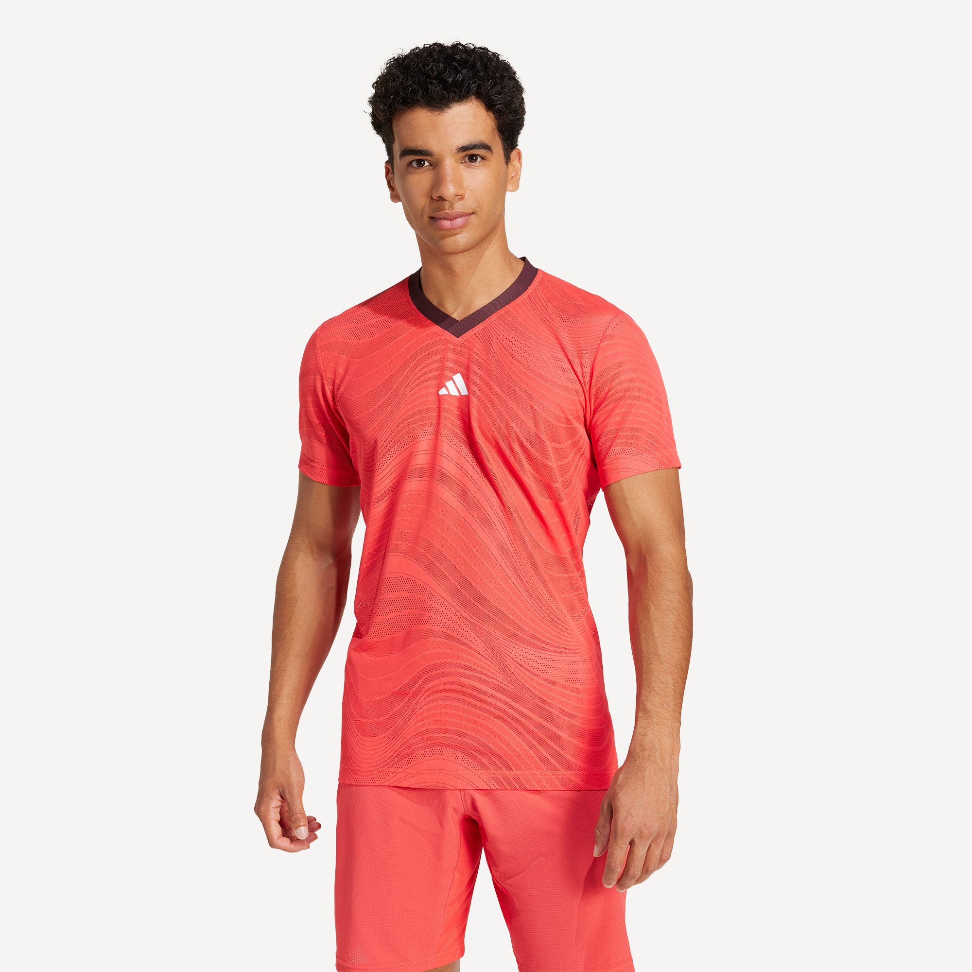 adidas Pro Melbourne Men's Freelift Mesh Tennis Shirt - Red (1)