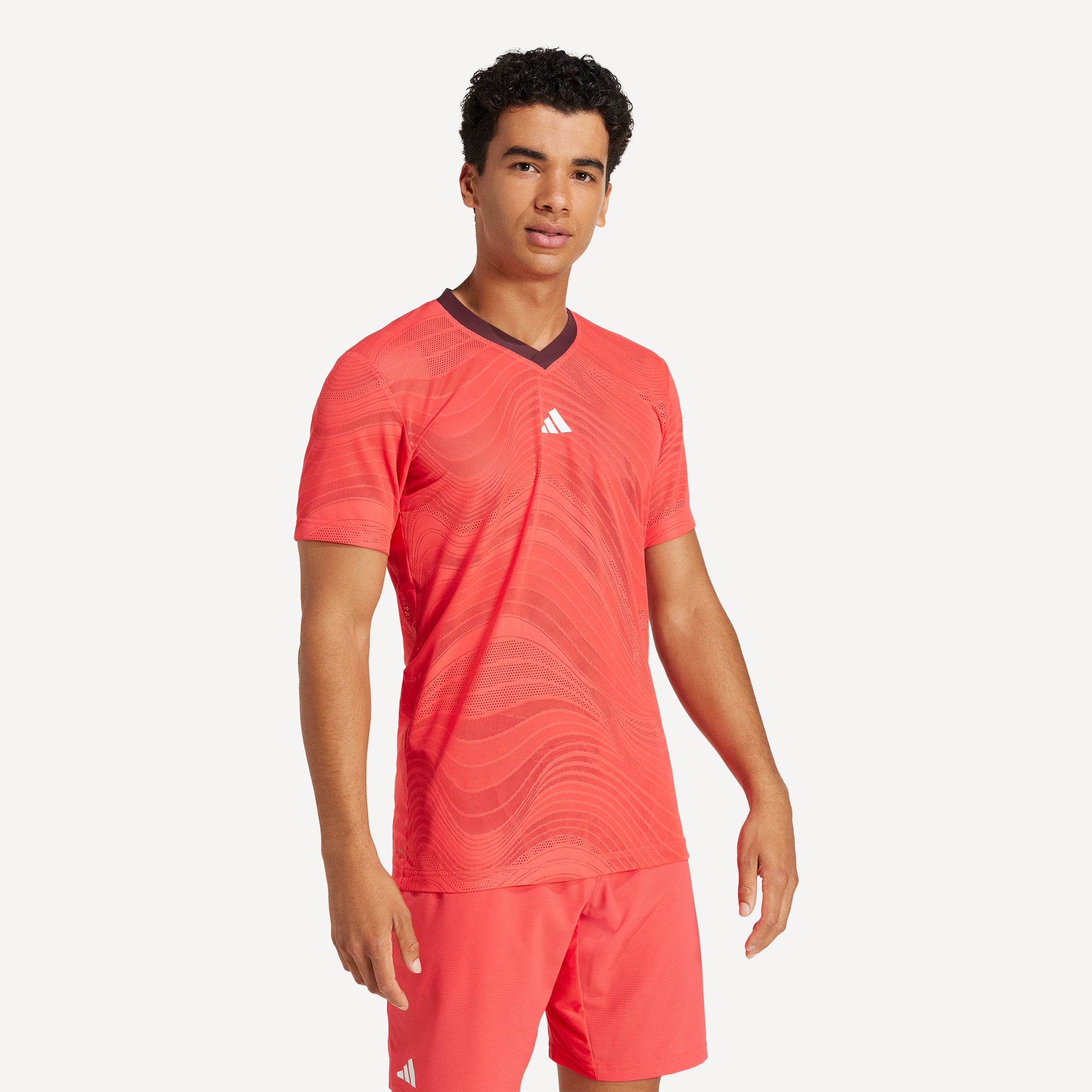 adidas Pro Melbourne Men's Freelift Mesh Tennis Shirt - Red (3)