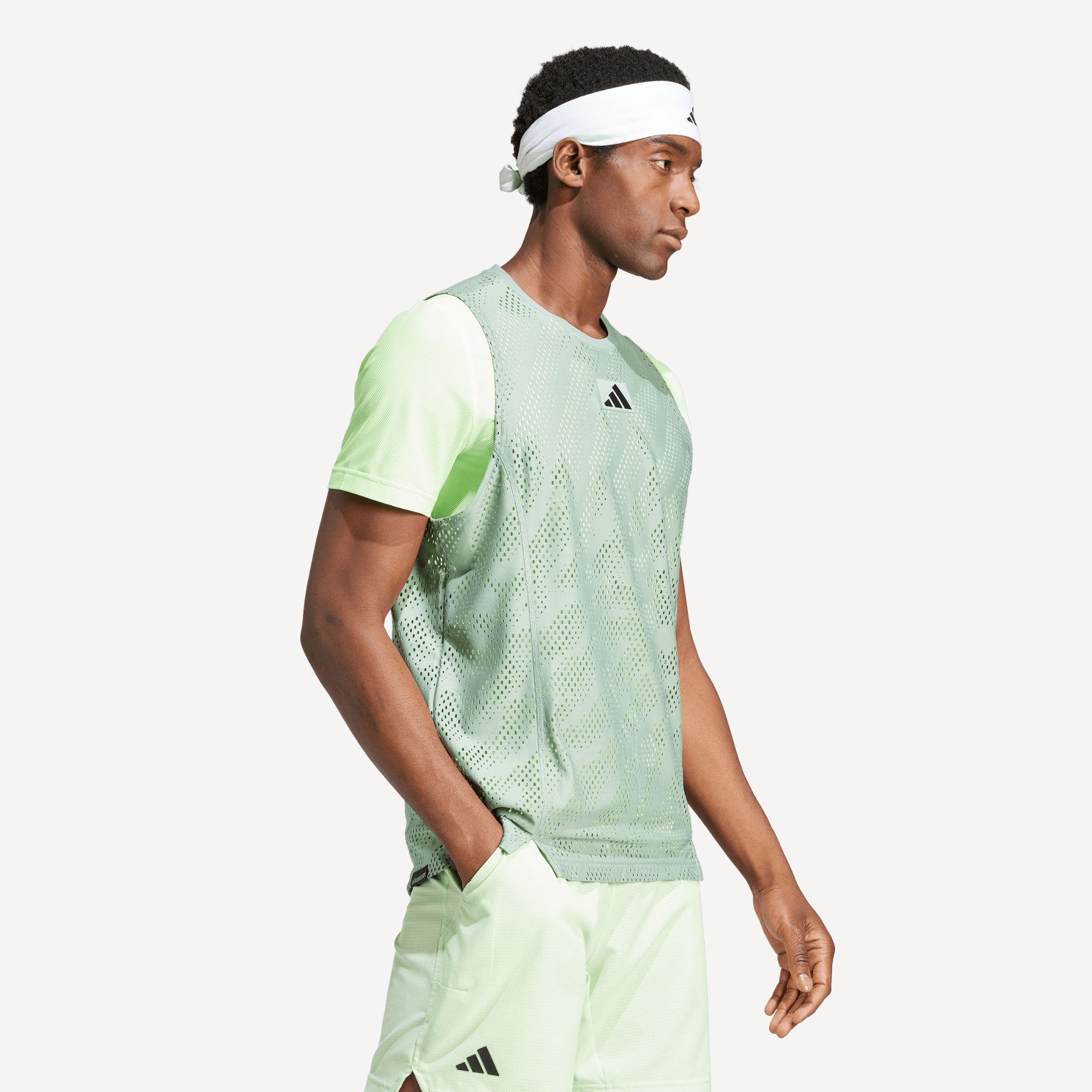 adidas Pro Melbourne Men's Layering Tennis Shirt - Green (3)