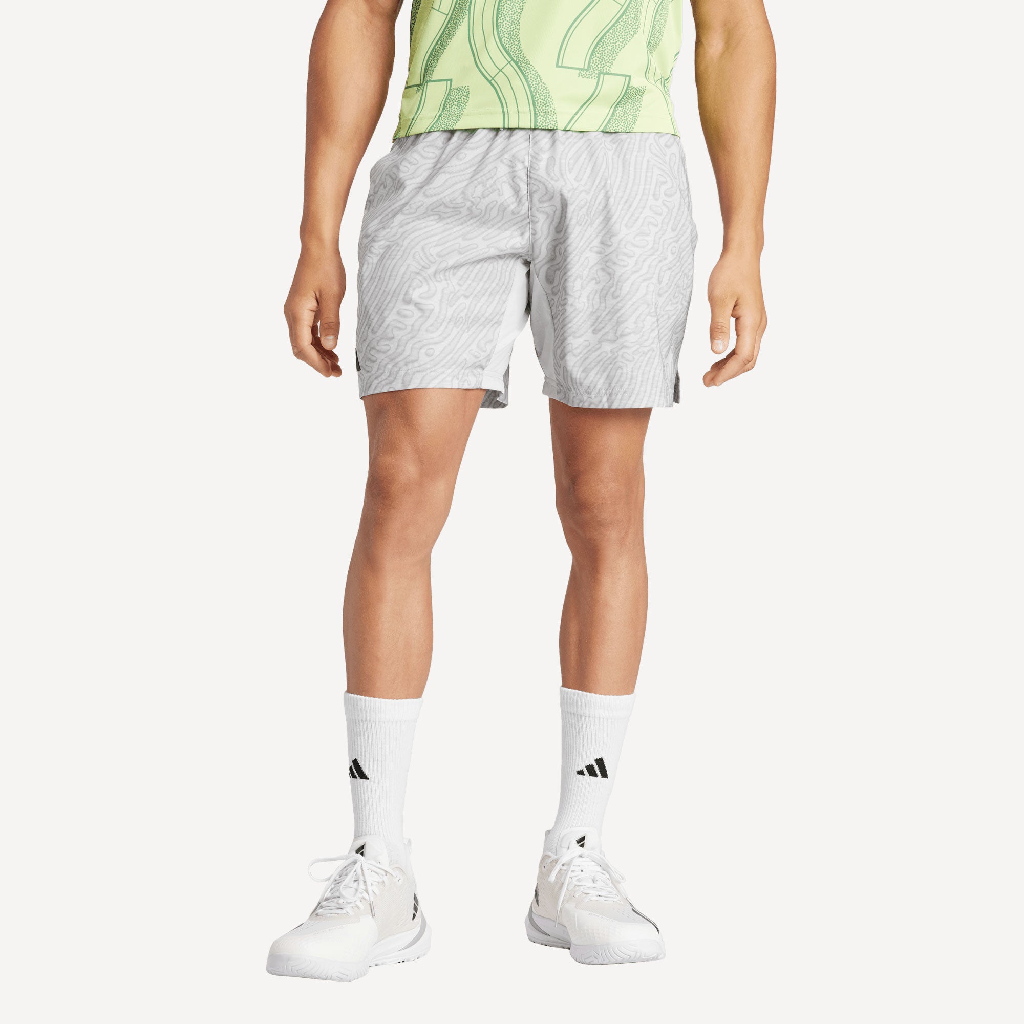 adidas Pro Melbourne Men's Printed 7-Inch Tennis Shorts - Grey (1)
