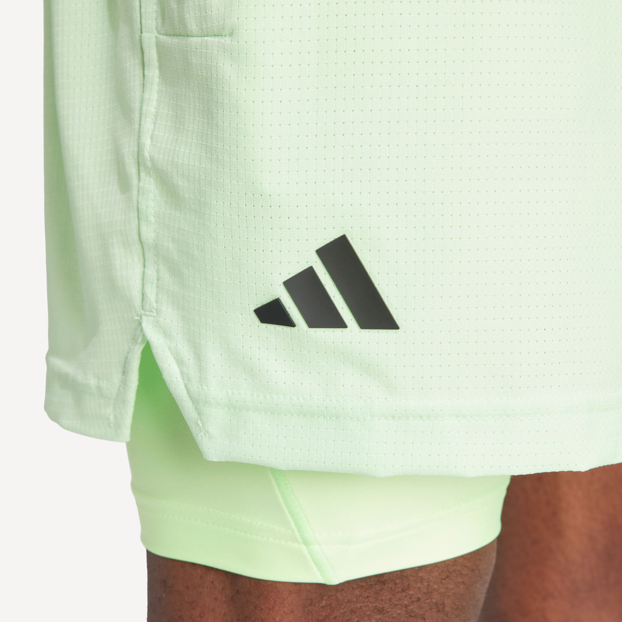 adidas Pro Melbourne Men's Tennis Shorts and Inner Shorts Set - Green (6)