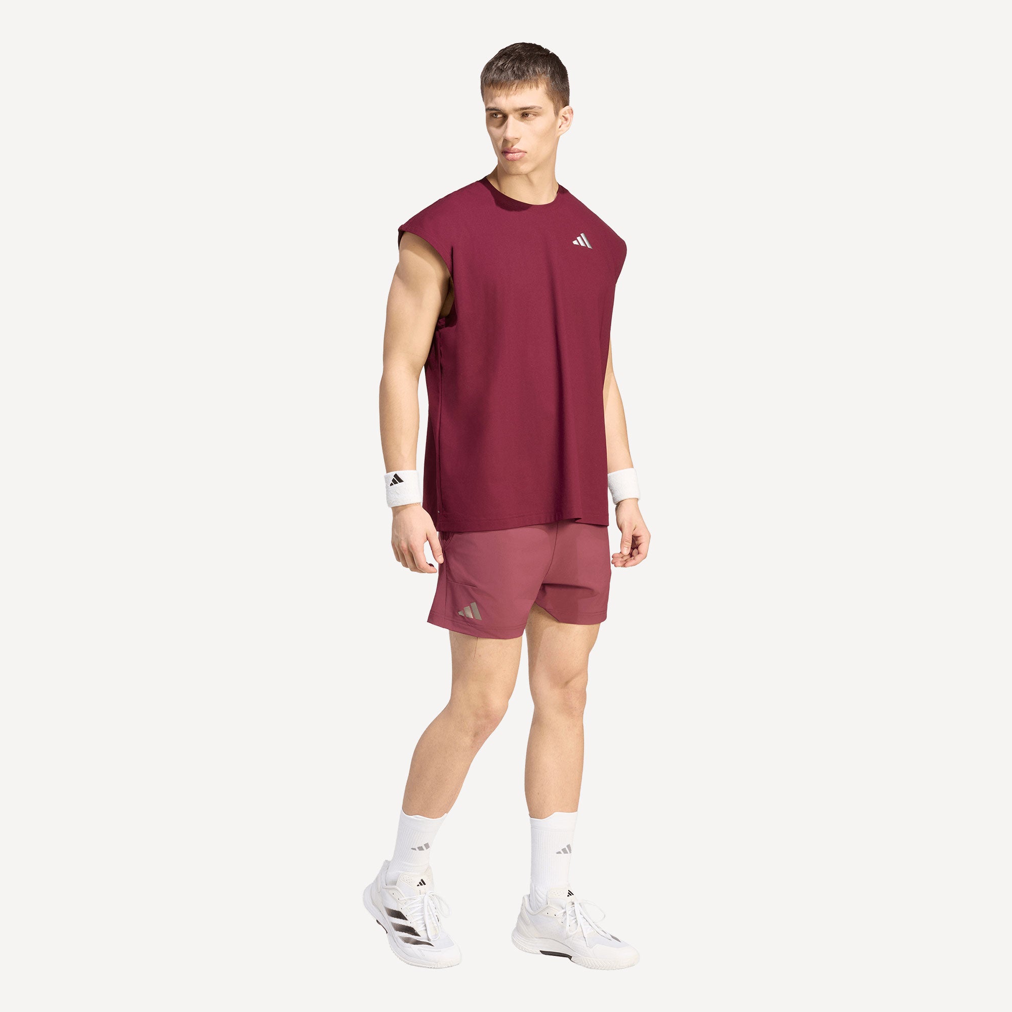 adidas Pro Men's Climacool Tennis Shorts and Tight Set - Red (3)