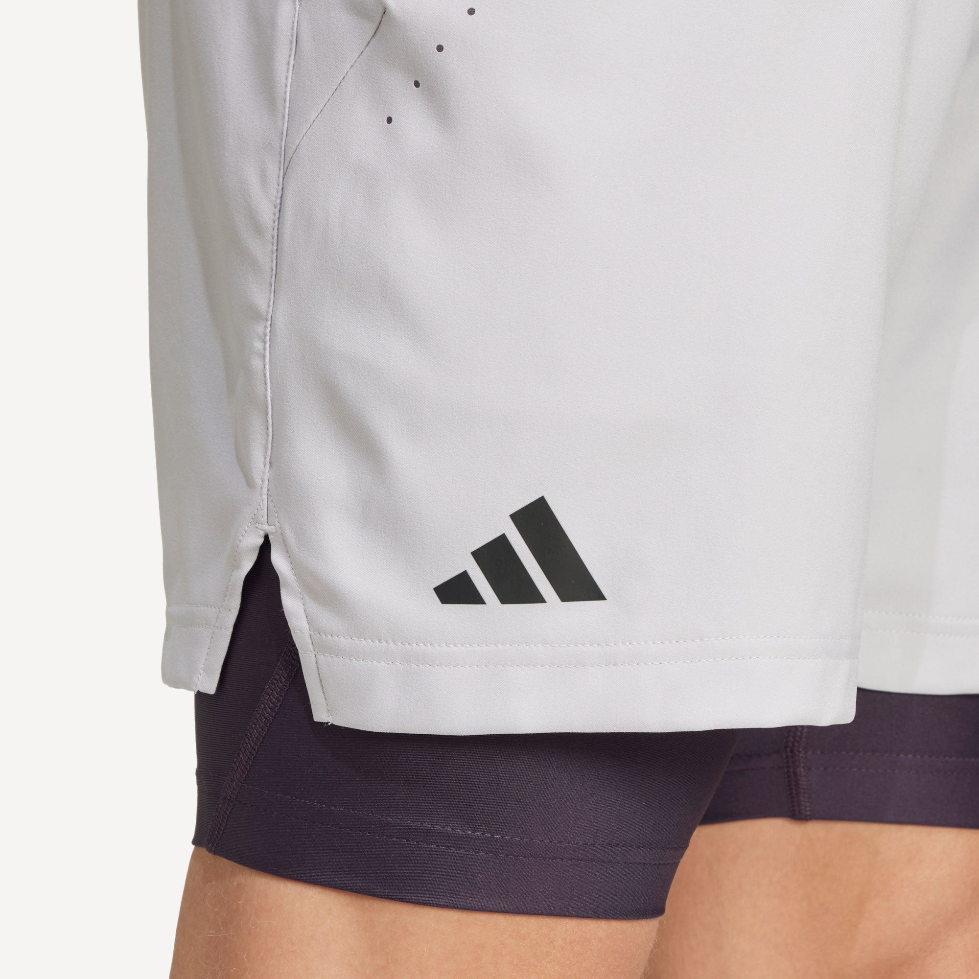 adidas Pro Men's Tennis Shorts and Inner Shorts Set - Grey (5)