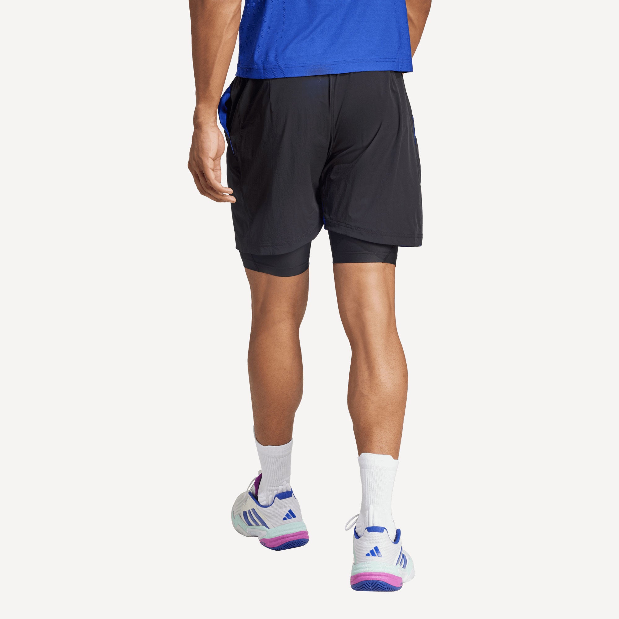 adidas Pro Men's Tennis Shorts & Inner Shorts Set - Blue (2)