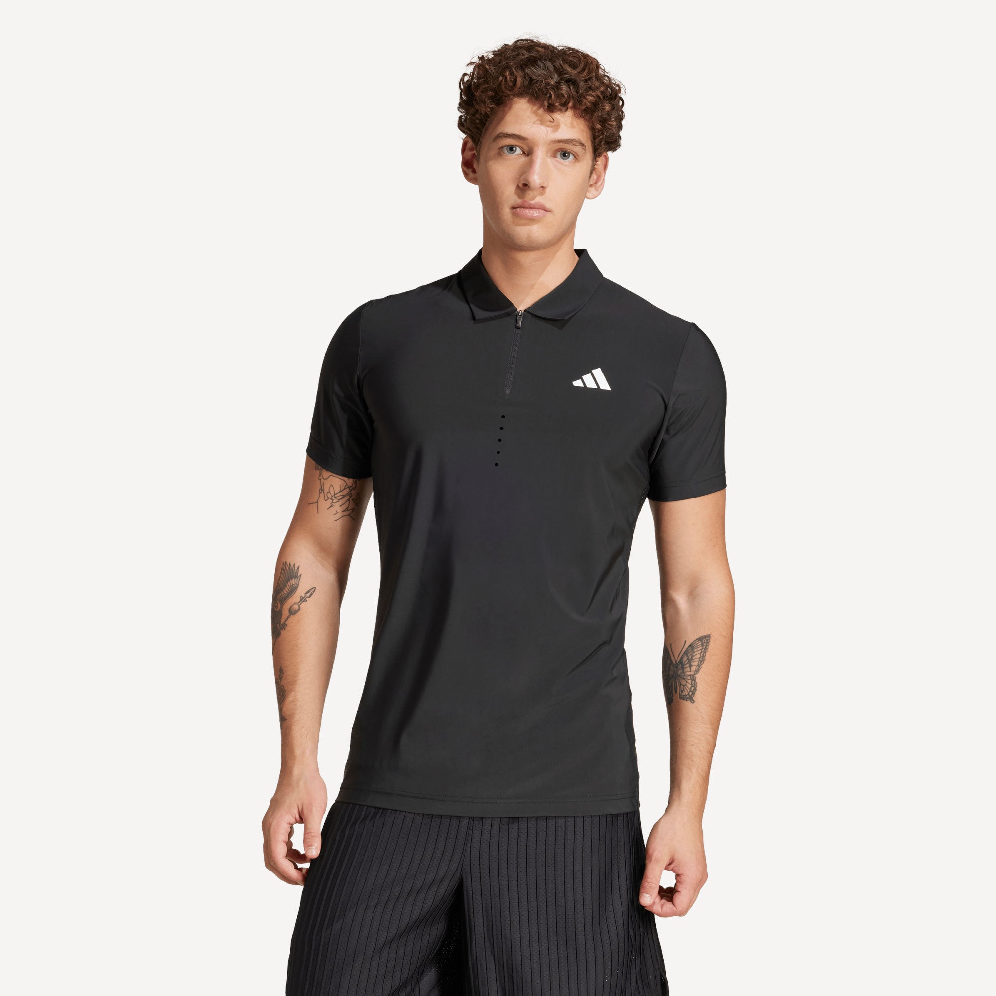 adidas Pro Paris Men's Freelift Tennis Polo - Black (1)