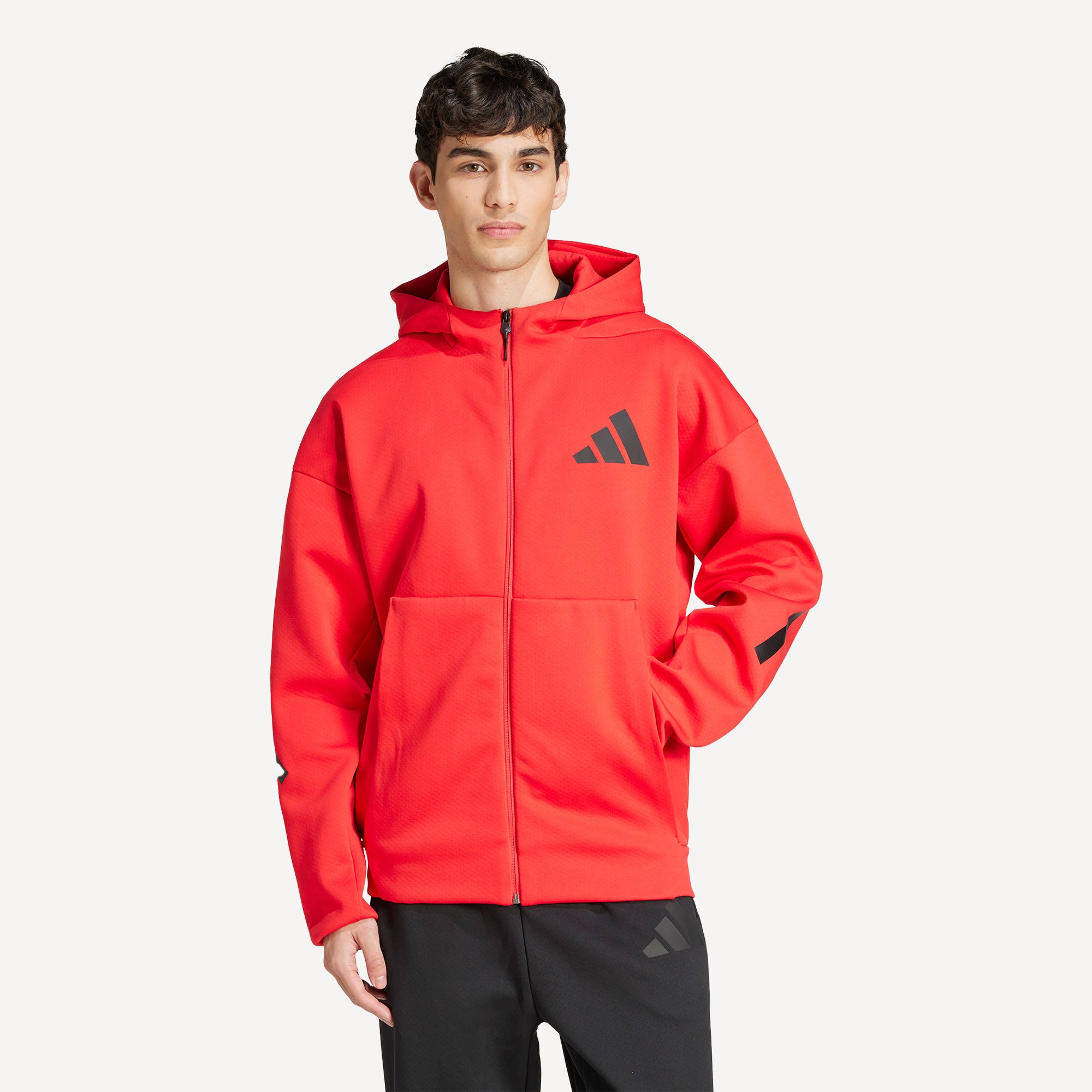 adidas ZNE Men's Full-Zip Hoody - Red (1)