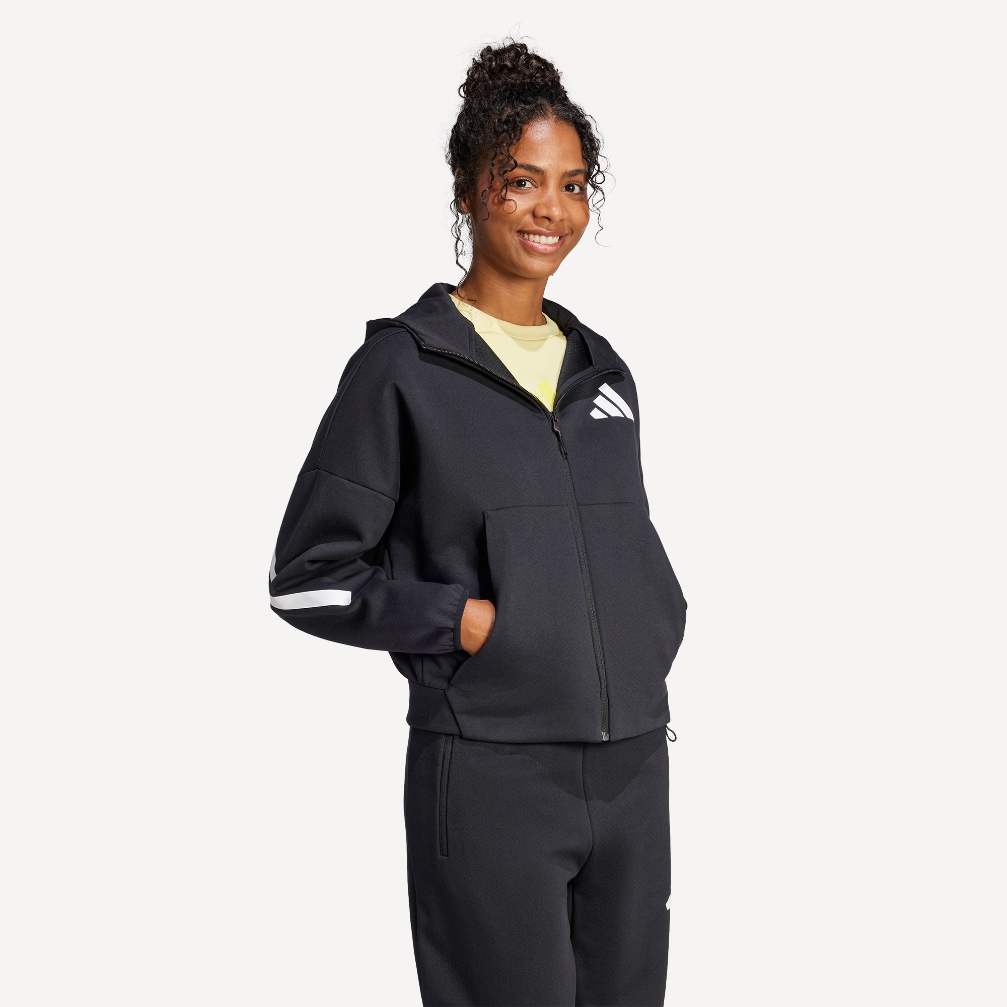 adidas ZNE Women's Full-Zip Hoody - Black | Tennis Only